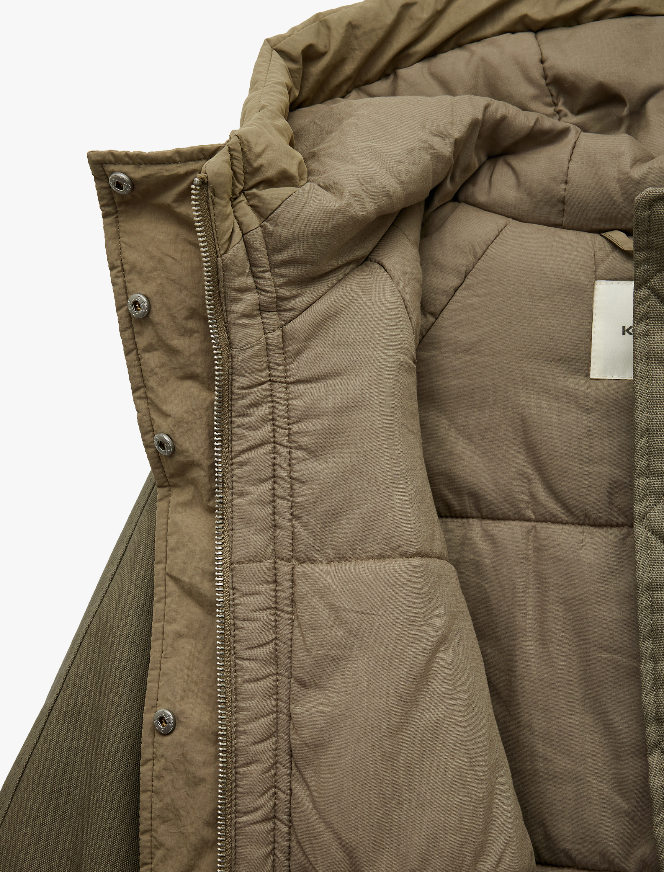   Uzun Kollu Cepli Kapüşonlu Bomber Mont