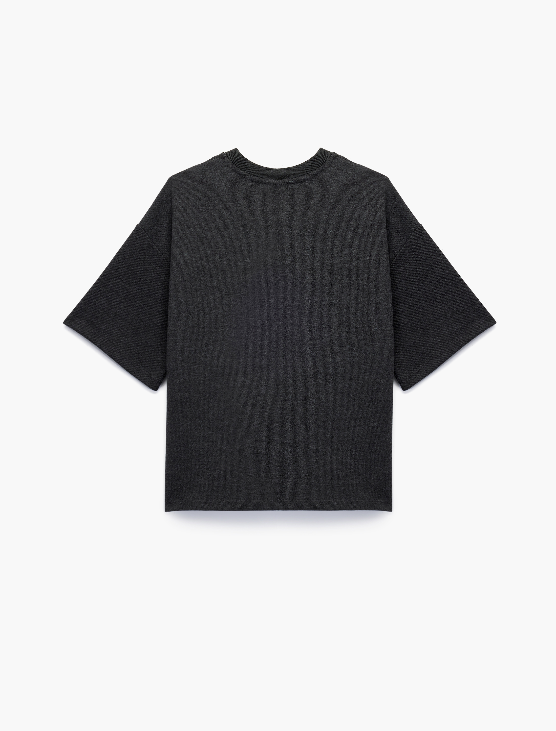   Kısa Kollu Bisiklet Yaka Taş Detaylı Tişört