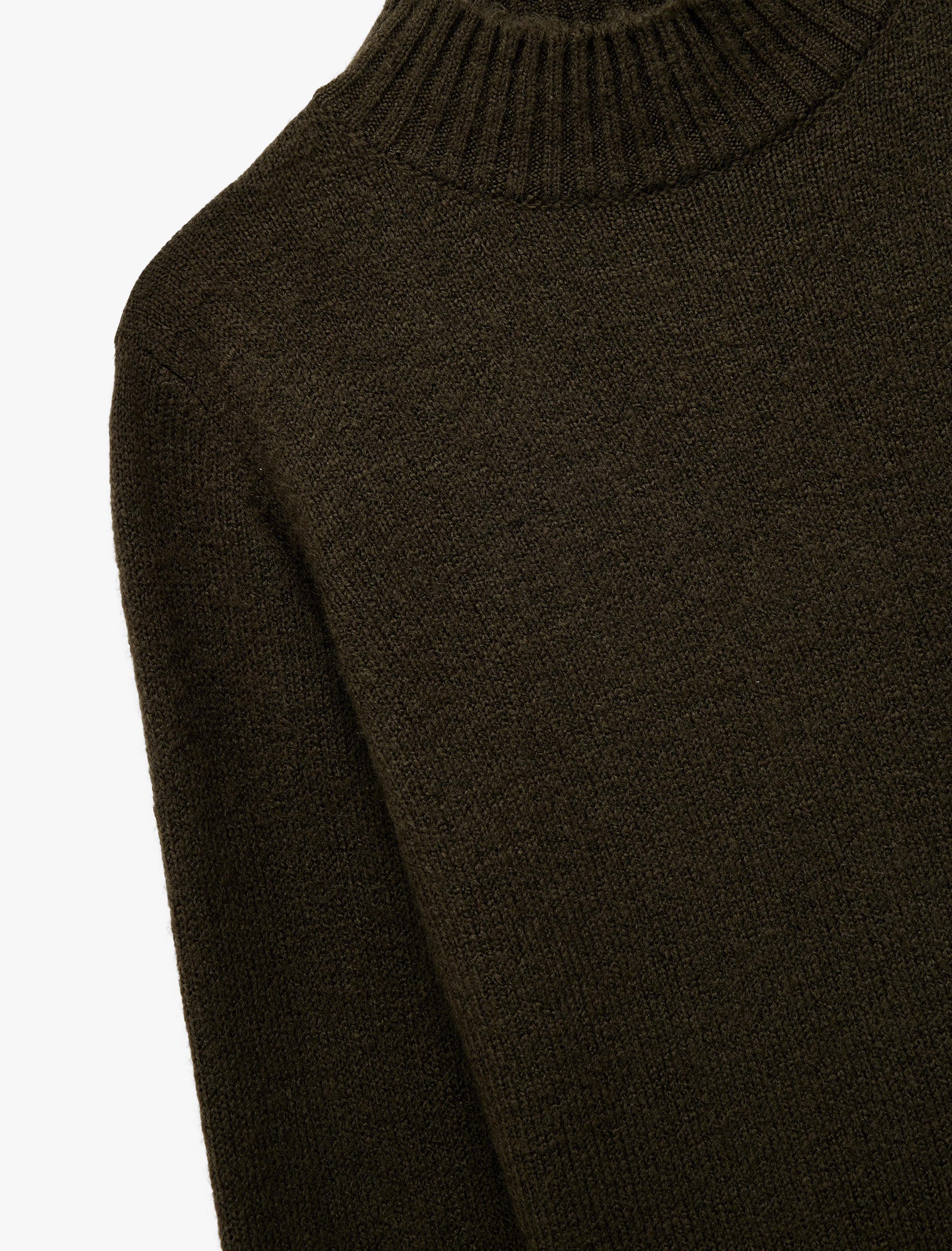   Yumuşak Dokulu Dik Yaka Uzun Kollu Triko Kazak