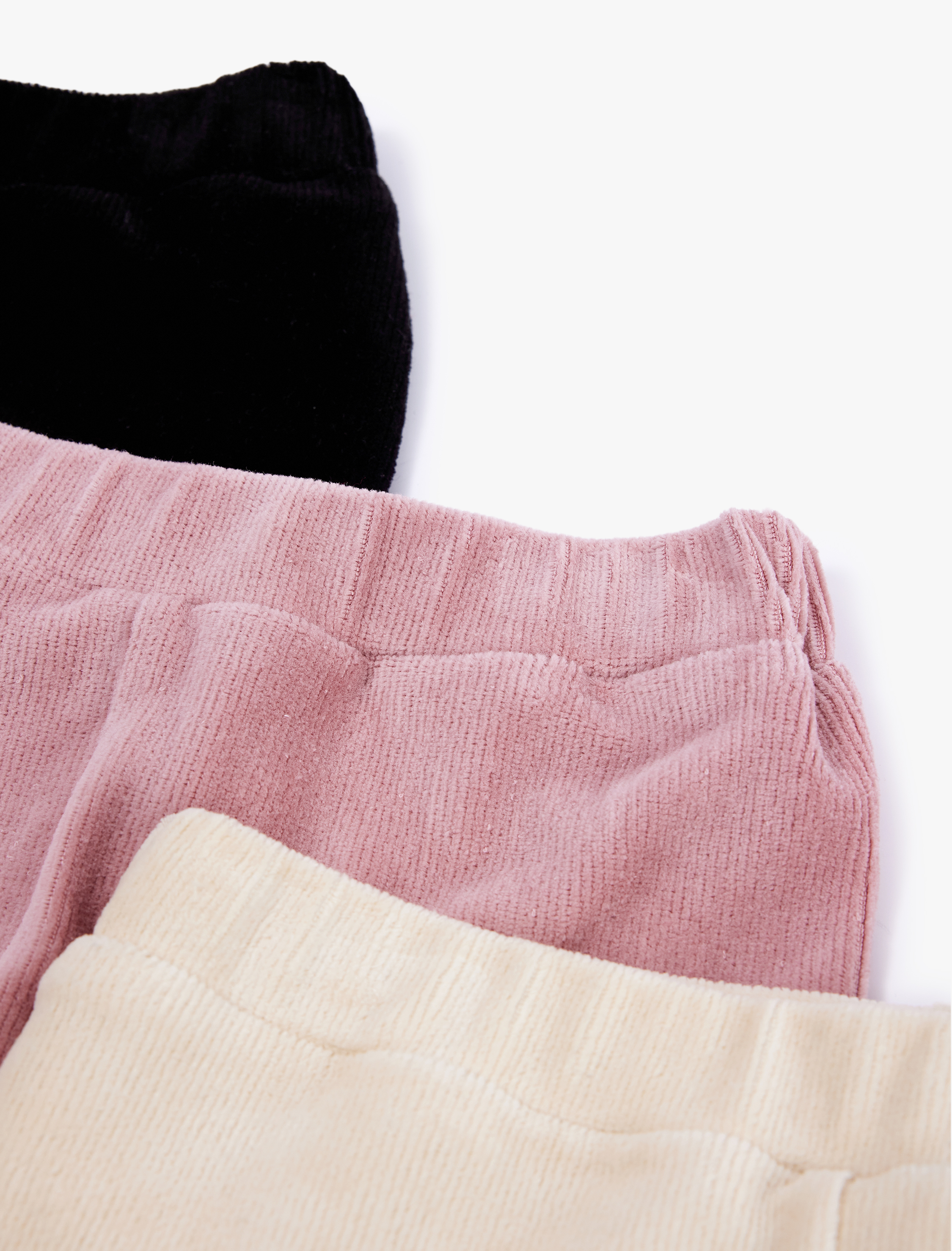  Kız Çocuk Beli Lastikli 3'lü Basic Tayt Seti