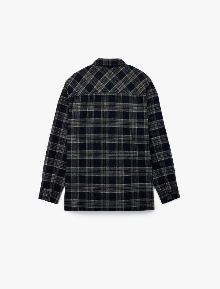  Regular Fit Uzun Kollu Cepli Klasik Yaka Oduncu Gömleği