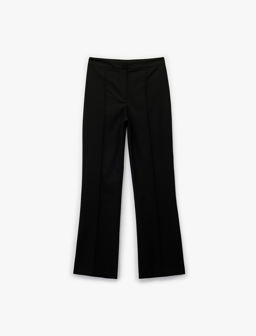   Normal Bel Viskon Karışımlı İspanyol Paça Basic Kumaş Pantolon