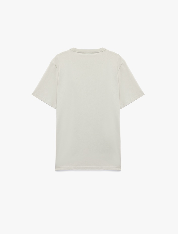  Regular Fit Kısa Kollu Bisiklet Yaka Pamuklu Baskılı Tişört