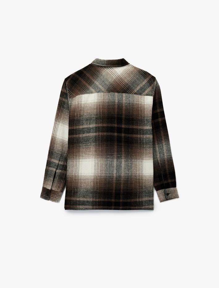  Regular Fit Cep Detaylı Uzun Kollu Klasik Yaka Oduncu Gömleği