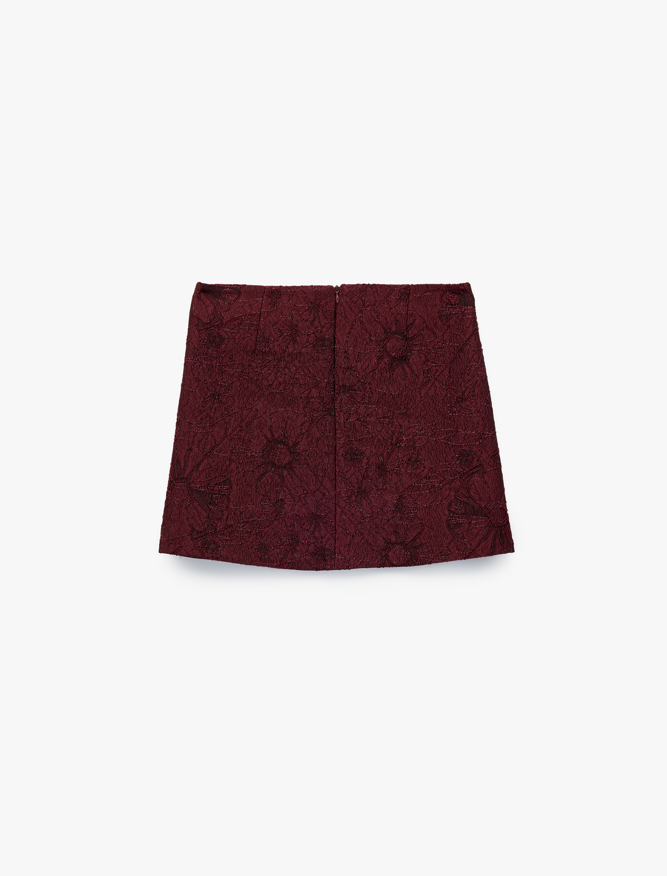   Koton X Melis Ağazat - Metal İplik Detaylı Parıltılı A Kesim Floral Dokulu Mini Etek