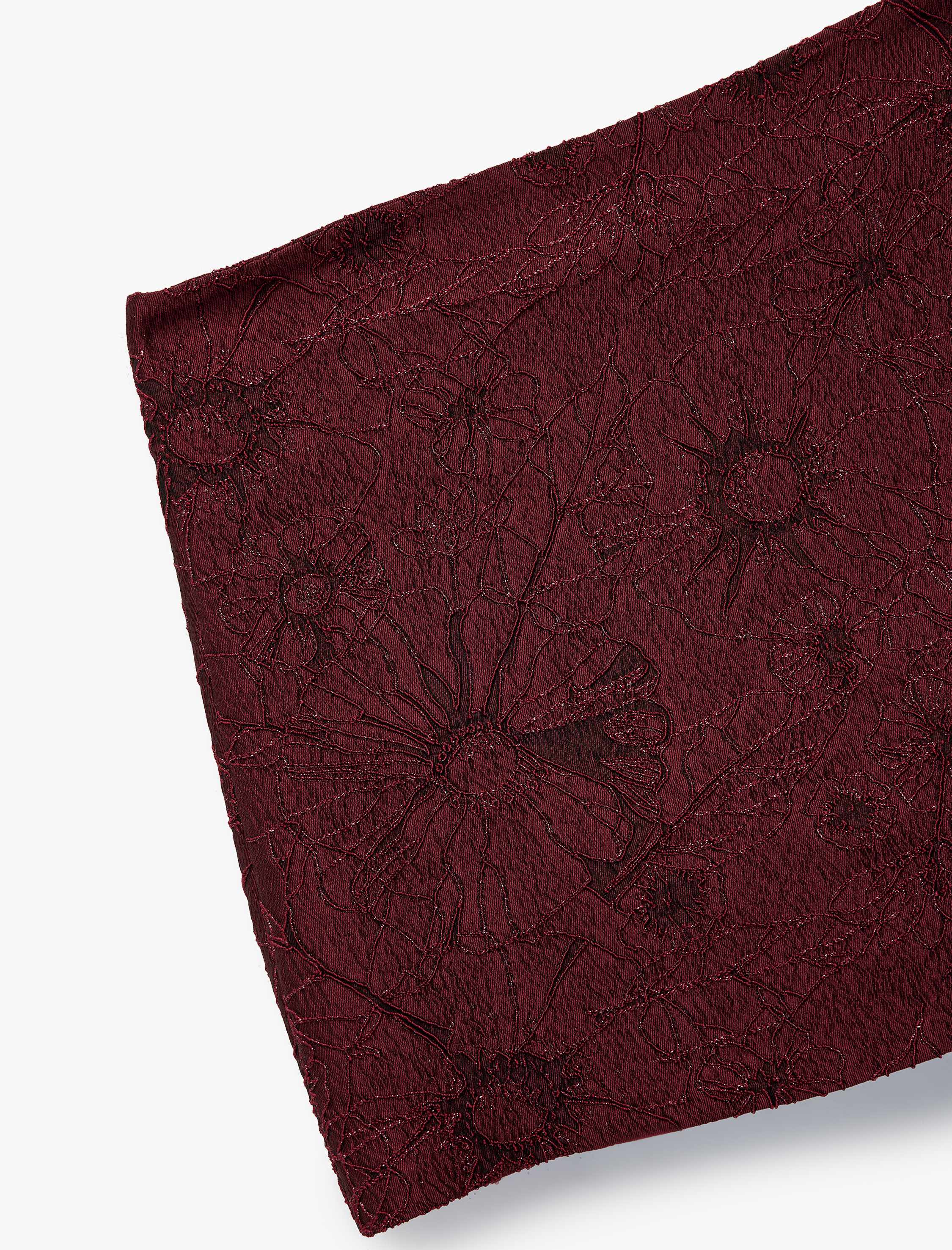   Koton X Melis Ağazat - Metal İplik Detaylı Parıltılı A Kesim Floral Dokulu Mini Etek