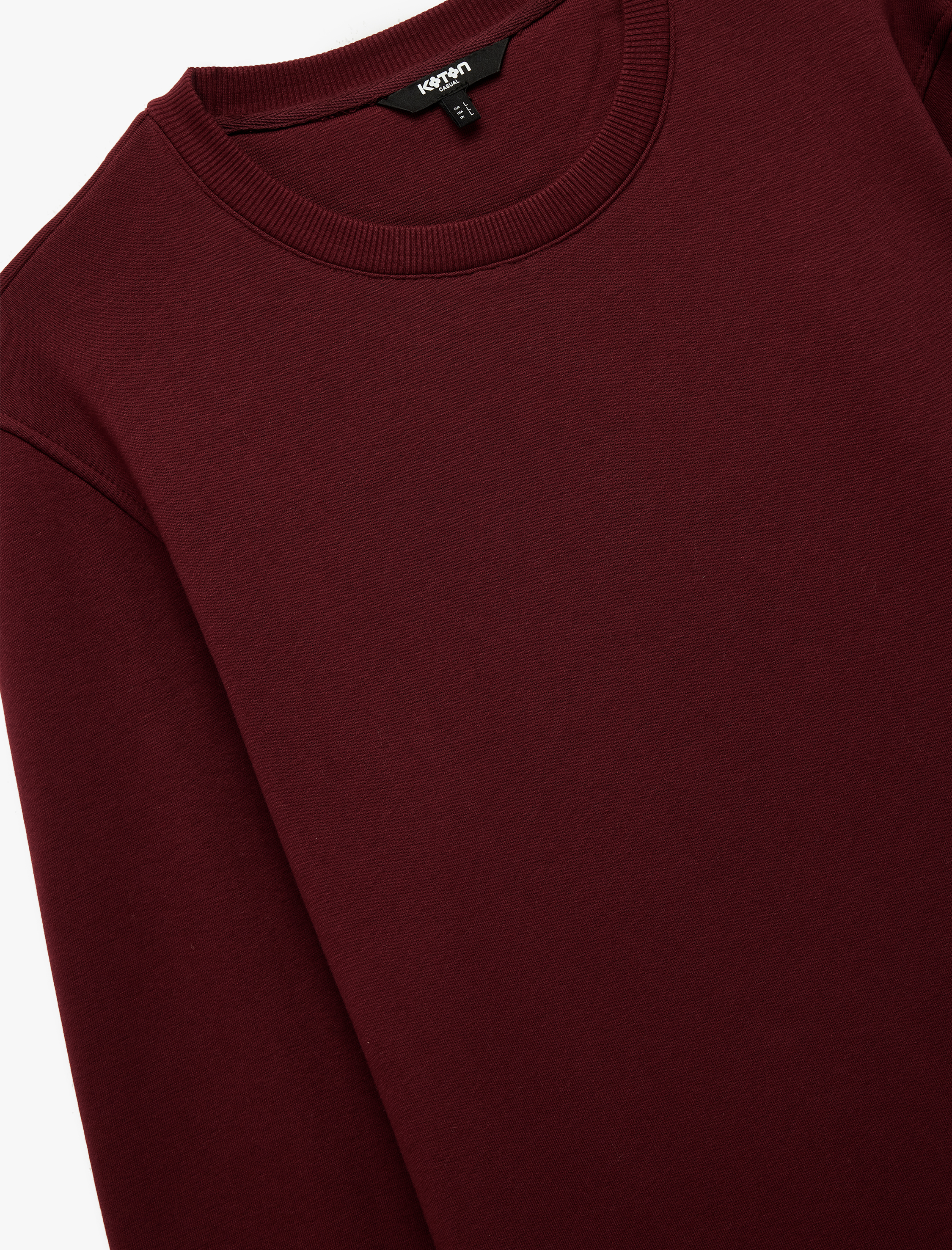   Pamuklu Uzun Kollu Şardonlu Bisiklet Yaka Erkek Basic Sweatshirt