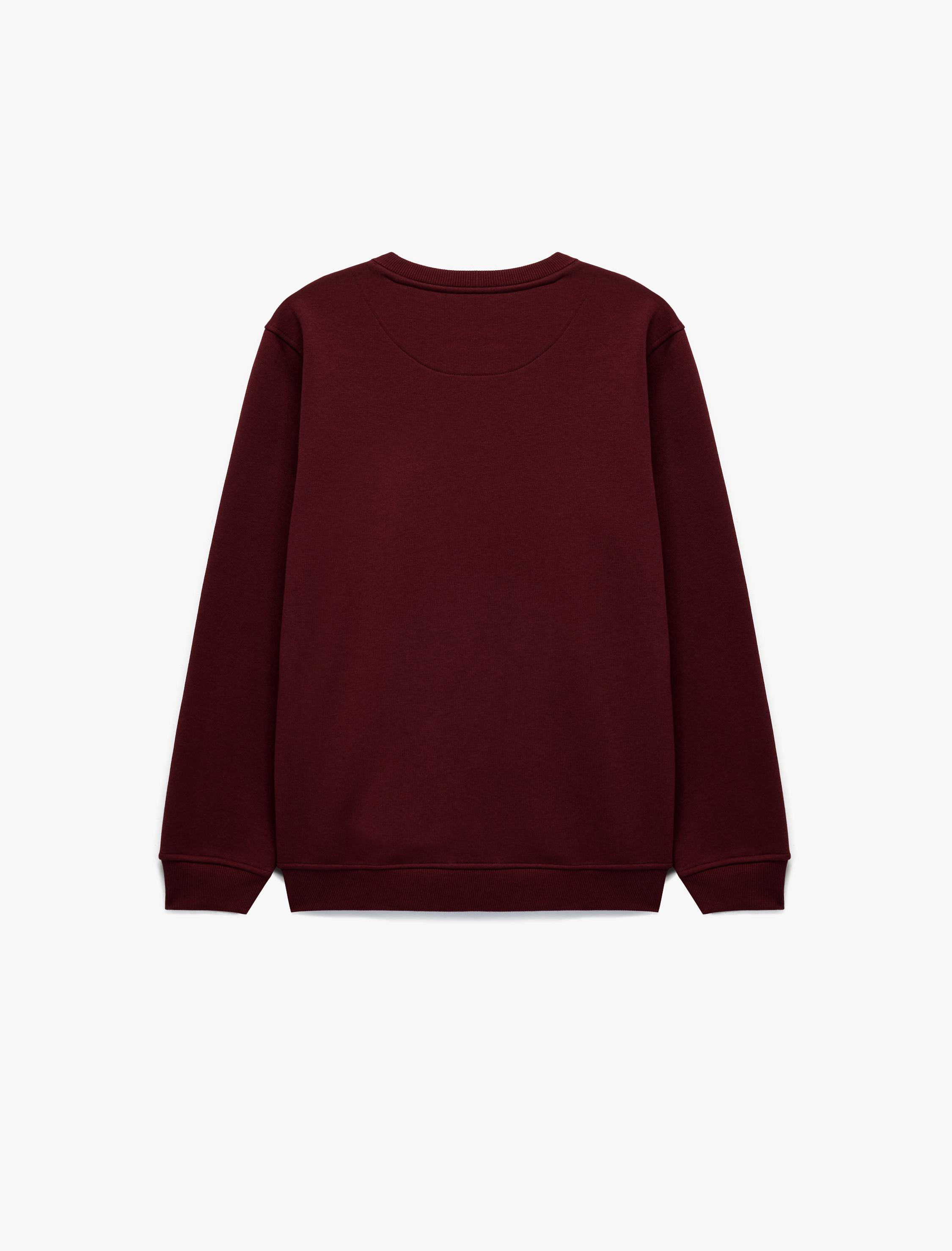   Pamuklu Uzun Kollu Şardonlu Bisiklet Yaka Erkek Basic Sweatshirt