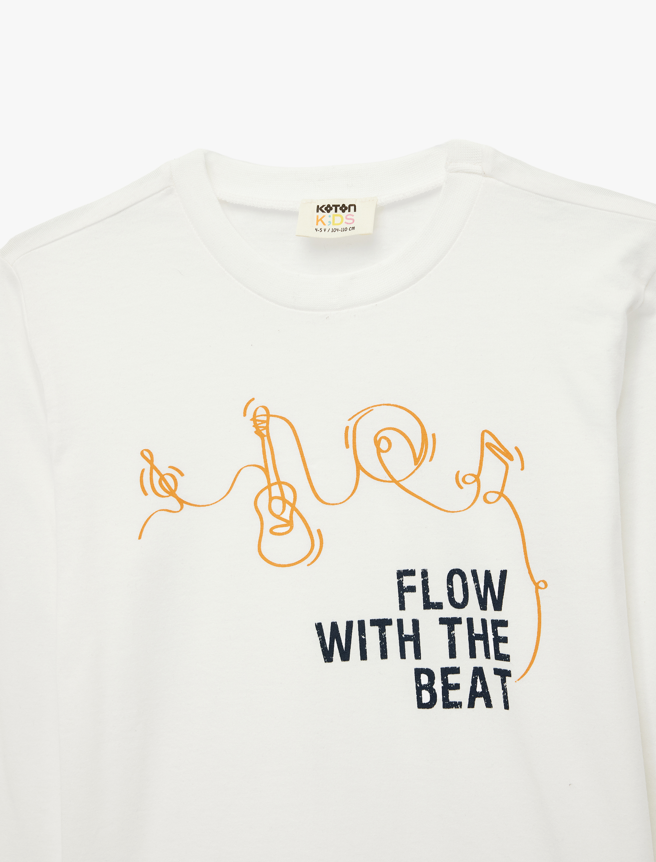  Erkek Çocuk Pamuklu Bisiklet Yaka Baskılı Uzun Kollu Tişört