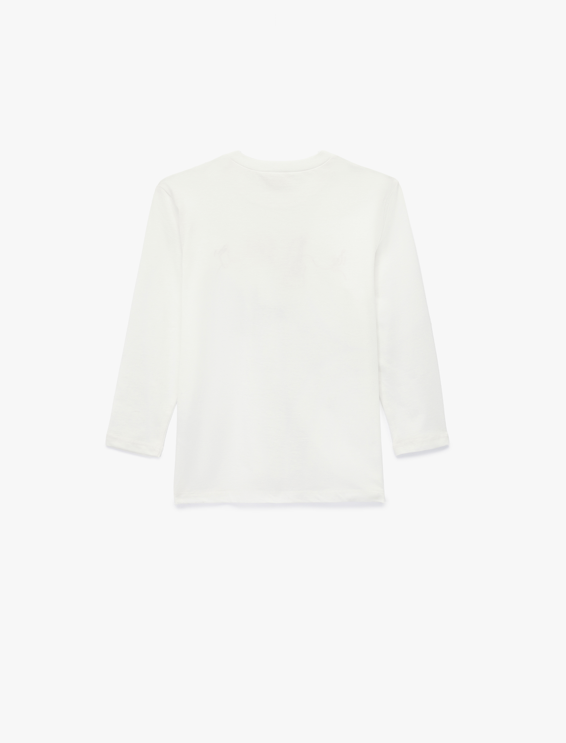  Erkek Çocuk Pamuklu Bisiklet Yaka Baskılı Uzun Kollu Tişört