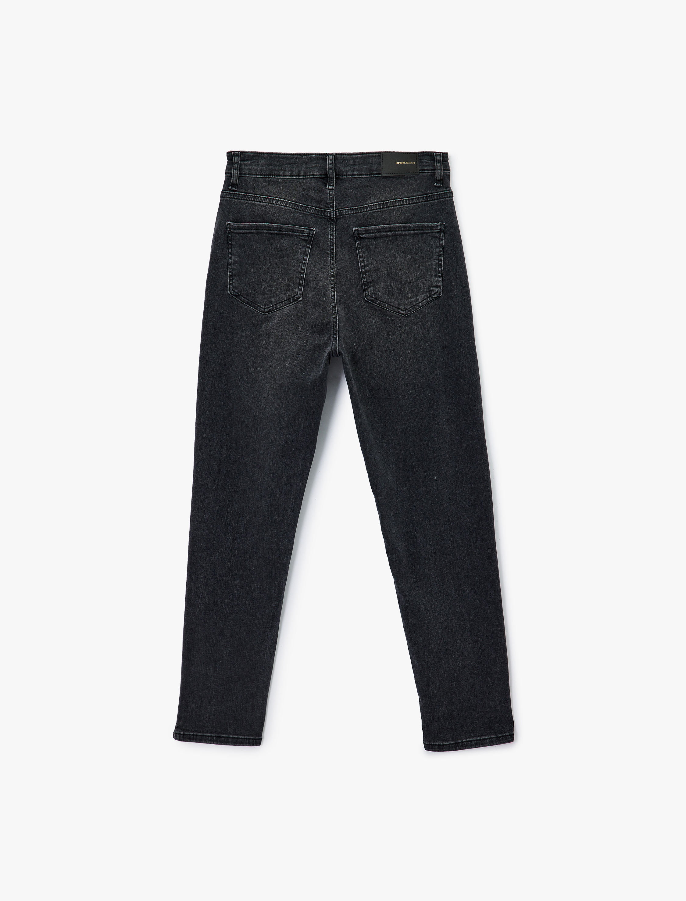   Düğmeli Cep Detaylı Pamuklu Slim Fit Mom Jean Pantolon - Mom Slim Jean