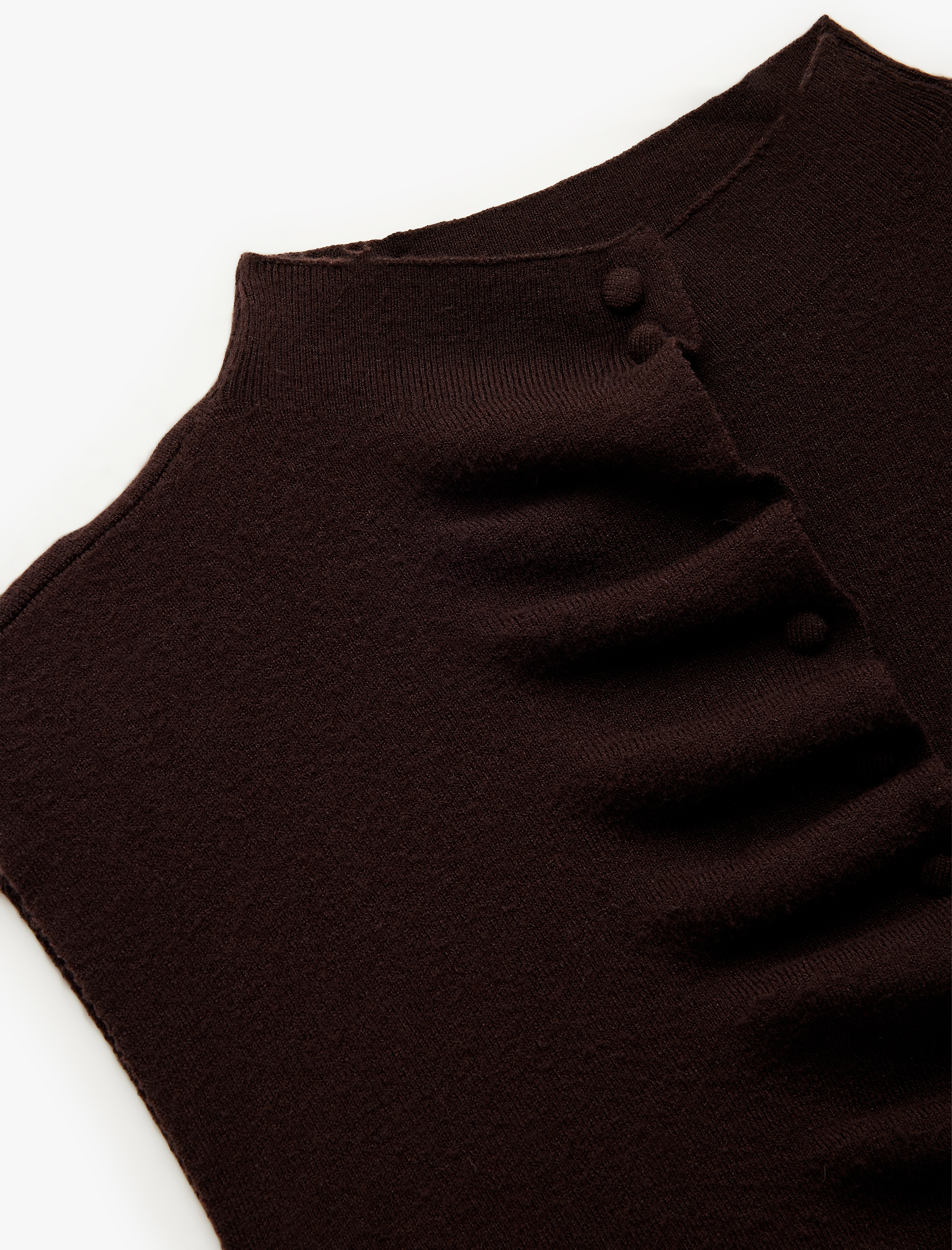   Koton X Sibil Çetinkaya - Slim Fit Düğmeli Drapeli Dik Yaka Triko Yelek