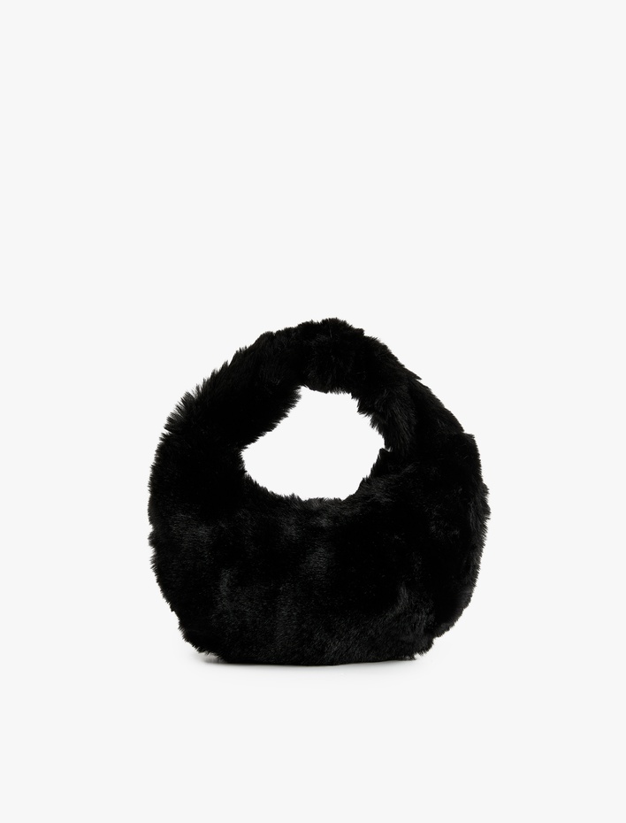 Kadın Peluş Fermuarlı El Çantası - Koton X Sibil Çetinkaya