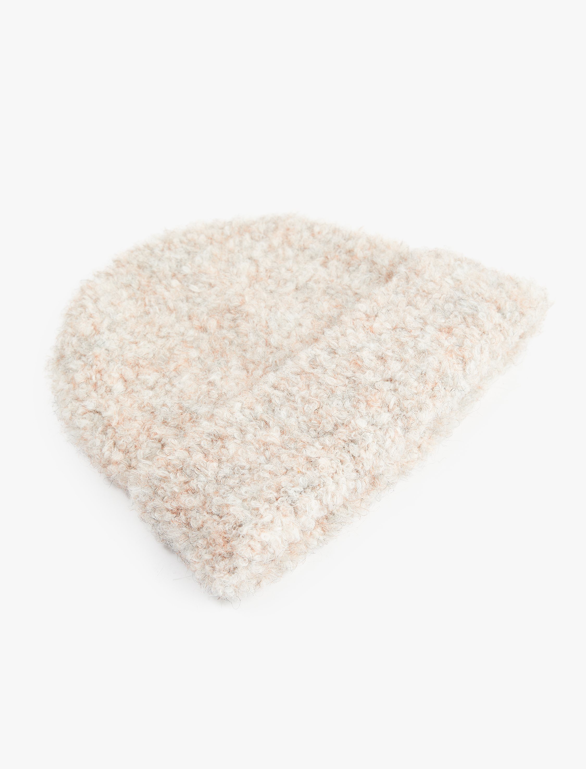  Kadın Yün Karışımlı Katlı Kırçıllı Örgü Bere