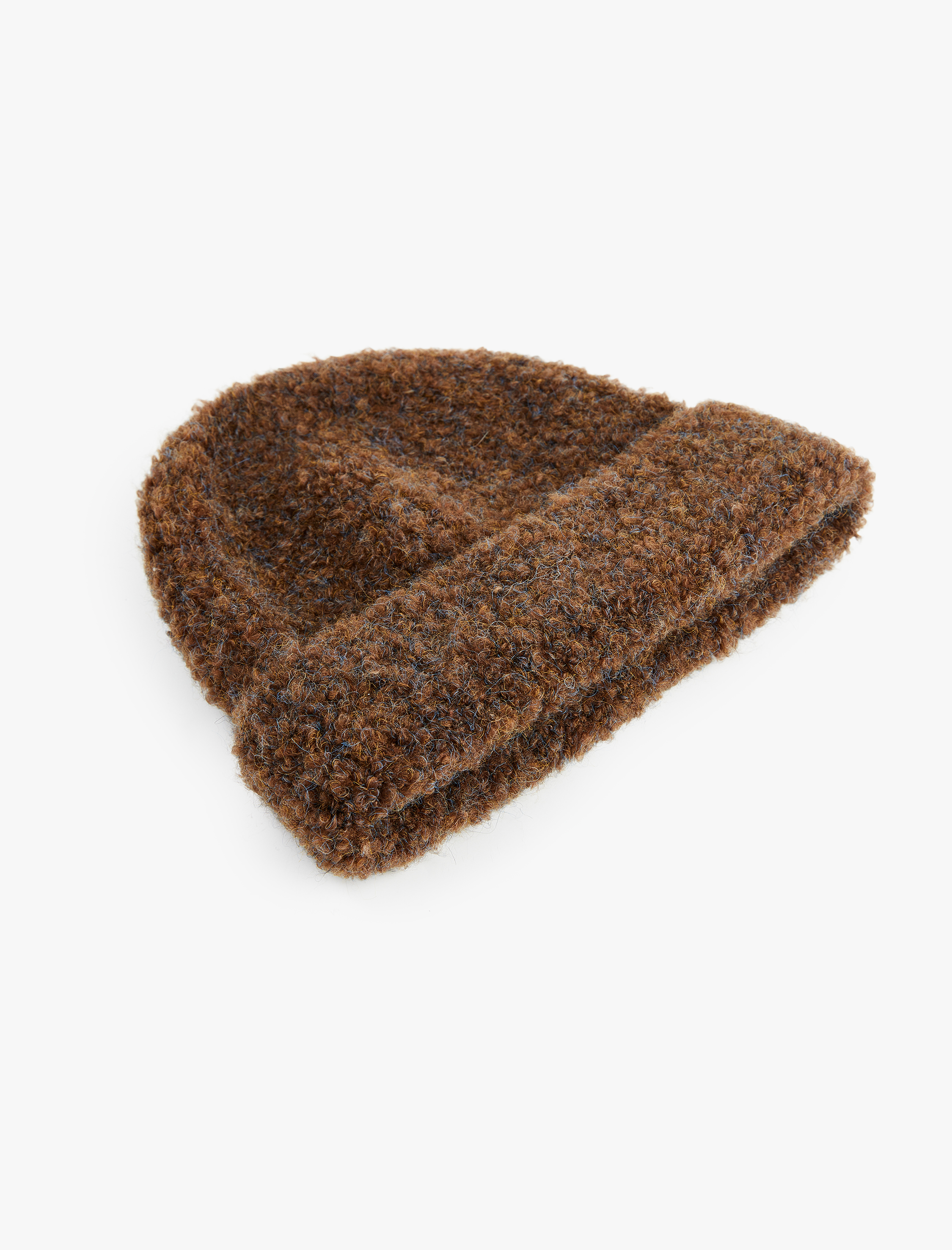  Kadın Yün Karışımlı Katlı Kırçıllı Örgü Bere