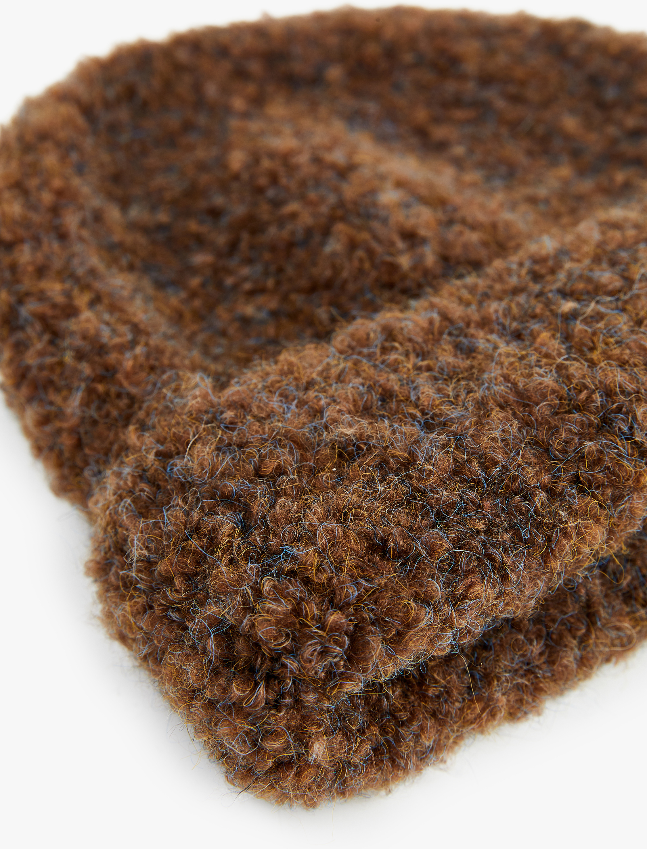  Kadın Yün Karışımlı Katlı Kırçıllı Örgü Bere