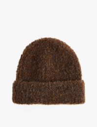 Yün Karışımlı Katlı Kırçıllı Örgü Bere