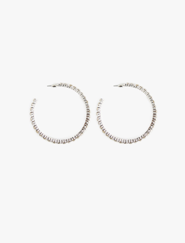 Kadın Taşlı Halka Küpe - Koton X Sibil Çetinkaya