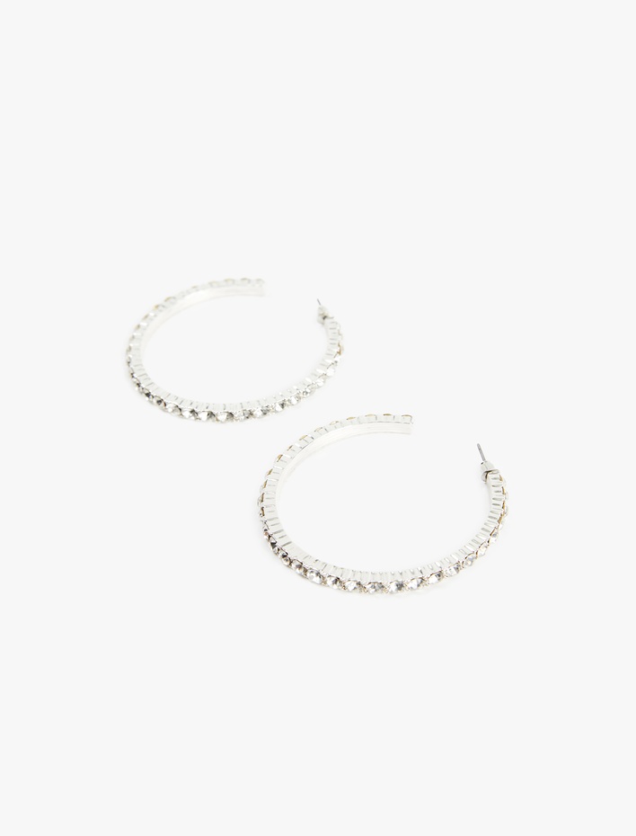 Kadın Taşlı Halka Küpe - Koton X Sibil Çetinkaya