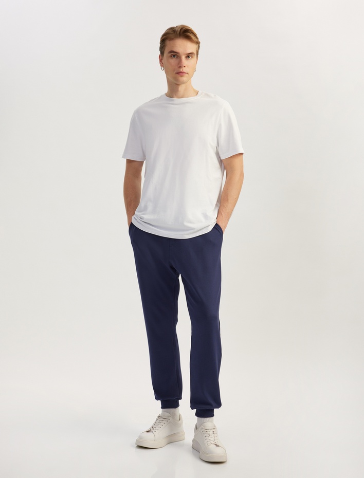  Beli Bağcıklı Pamuklu Cep Detaylı Jogger Eşofman Altı