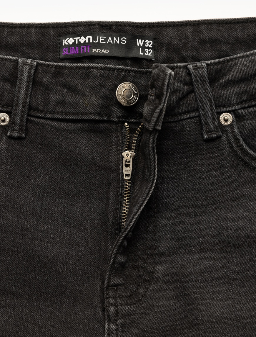  Normal Bel Pamuklu Slim Fit Jean Pantolon - Brad Jean