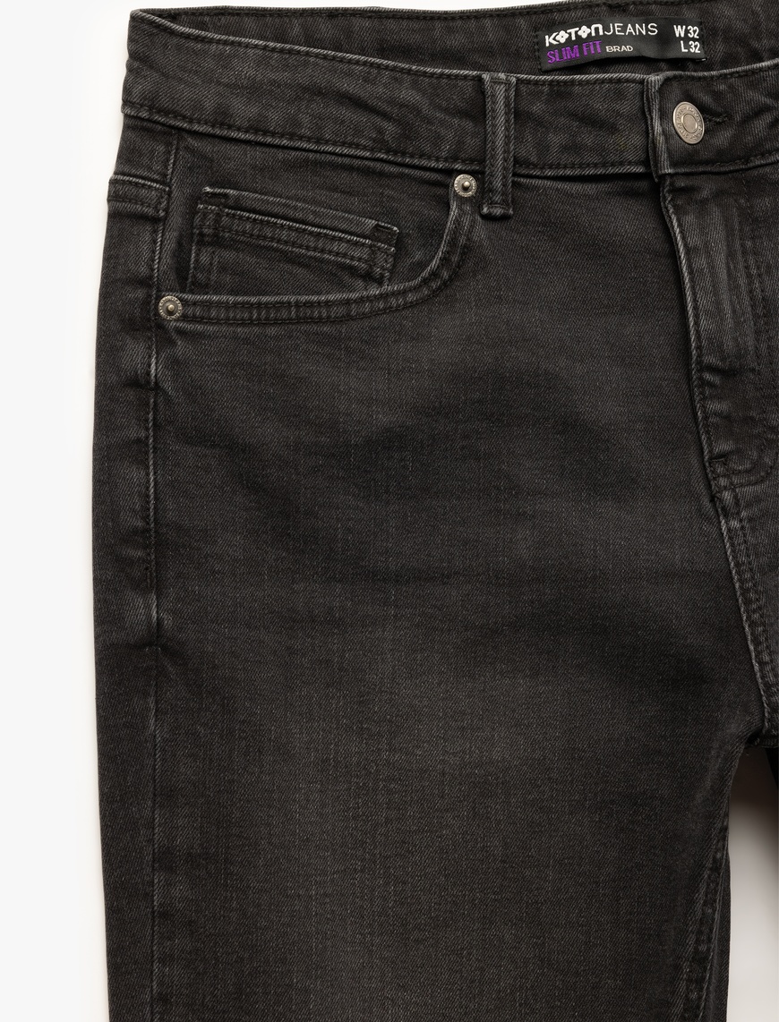   Normal Bel Pamuklu Slim Fit Jean Pantolon - Brad Jean