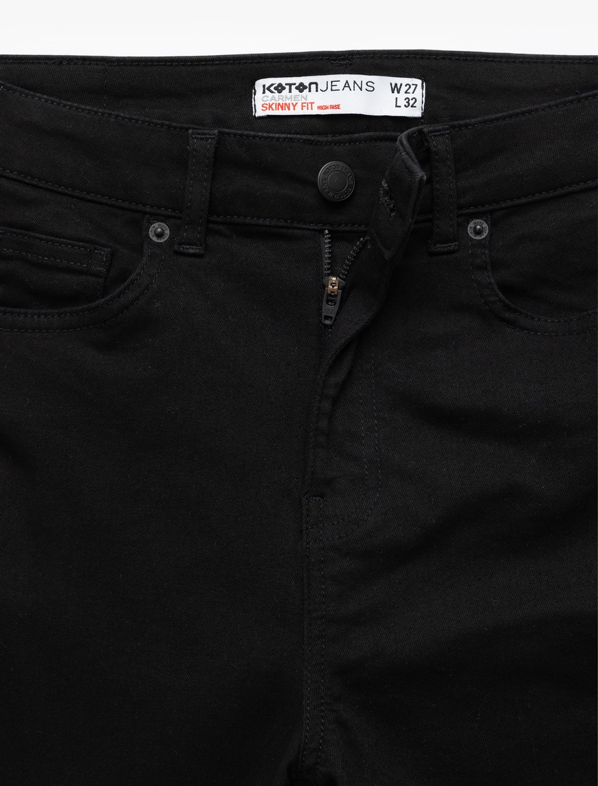   Yüksek Bel Dar Kesim Dar Paça Toparlayıcı Jean Pantolon - Skinny Push Up Fit Jean