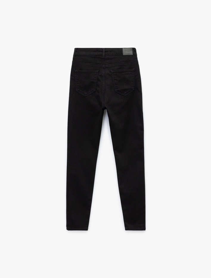  Yüksek Bel Dar Kesim Dar Paça Toparlayıcı Jean Pantolon - Skinny Push Up Fit Jean