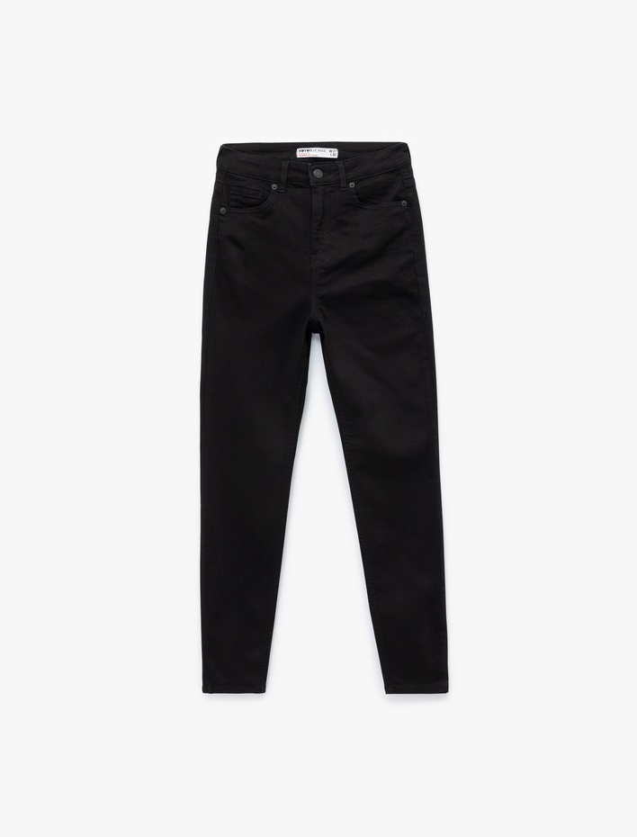  Yüksek Bel Dar Kesim Dar Paça Toparlayıcı Jean Pantolon - Skinny Push Up Fit Jean