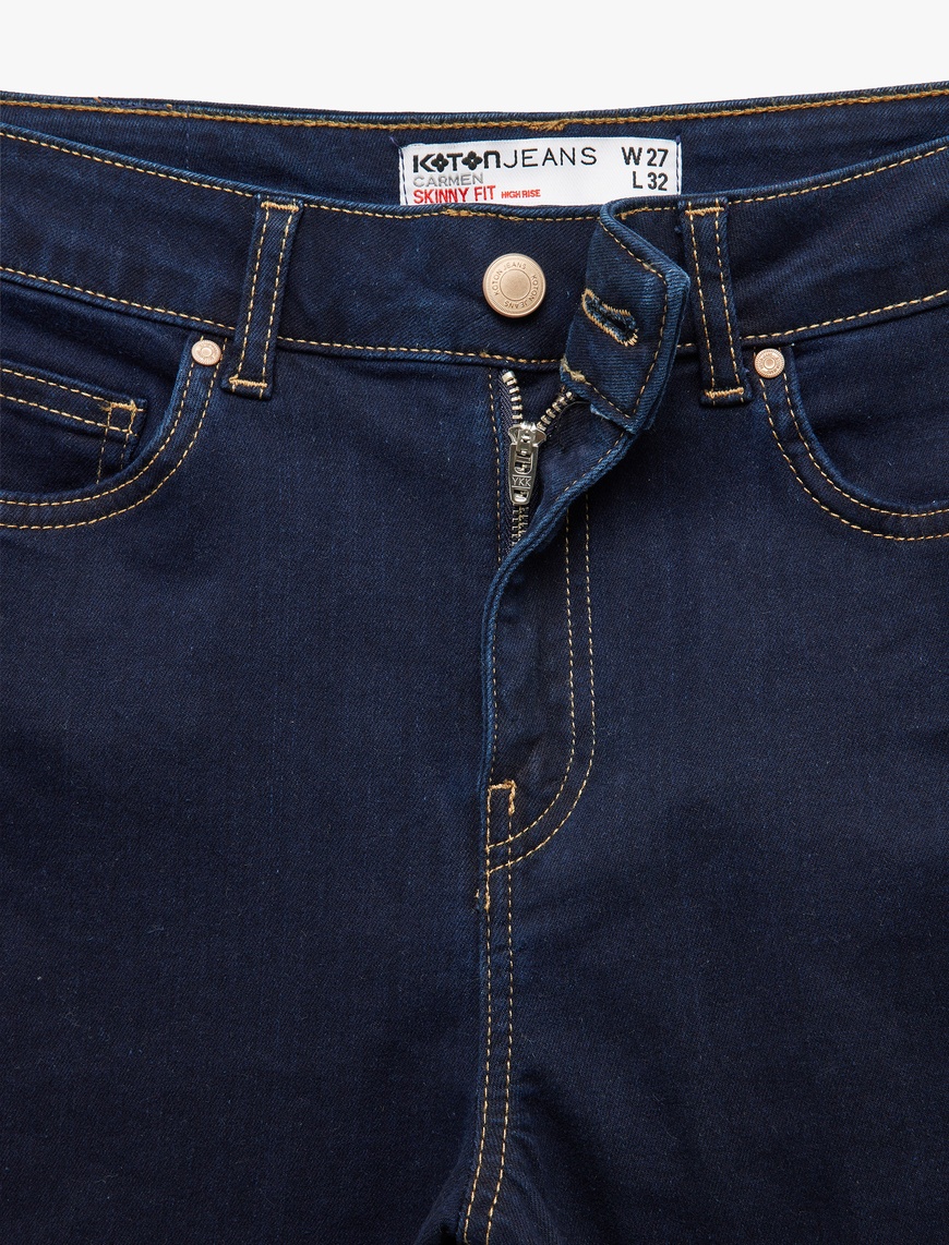   Yüksek Bel Dar Paça Toparlayıcı Jean Pantolon - Skinny Jeans