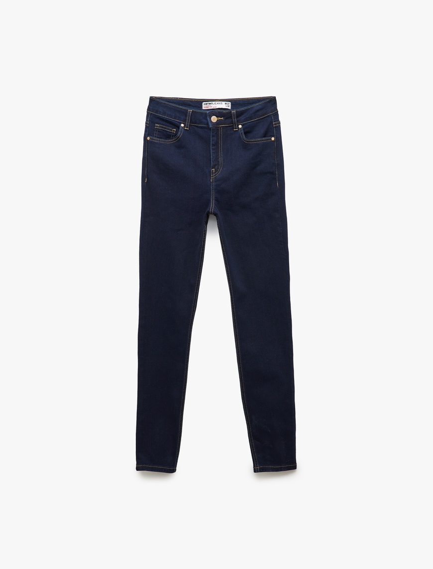   Yüksek Bel Dar Paça Toparlayıcı Jean Pantolon - Skinny Jeans