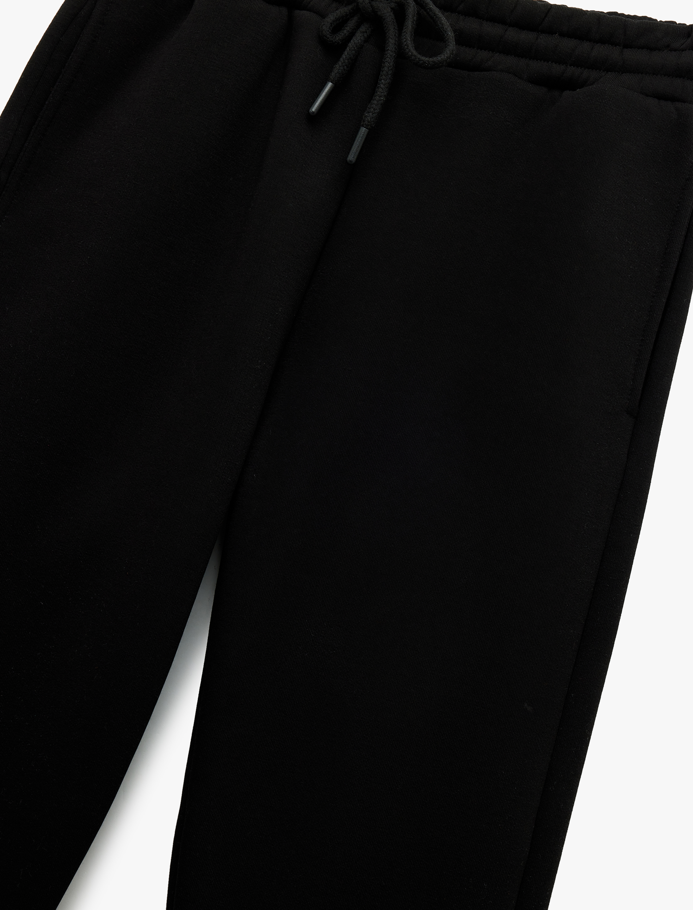   Beli Bağcıklı Şardonlu Yüksek Bel Oversize Jogger Spor Eşofman Altı