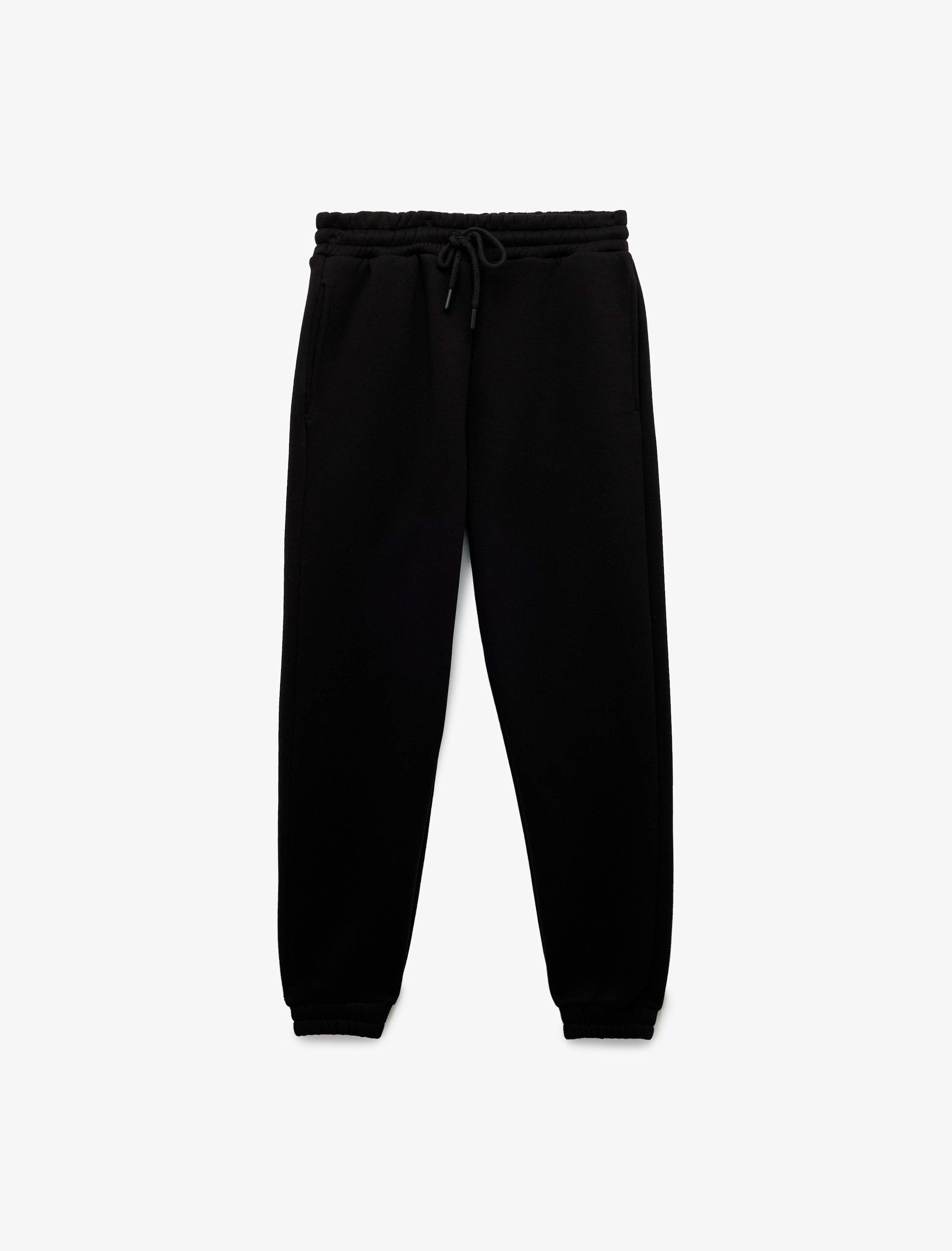   Beli Bağcıklı Şardonlu Yüksek Bel Oversize Jogger Spor Eşofman Altı