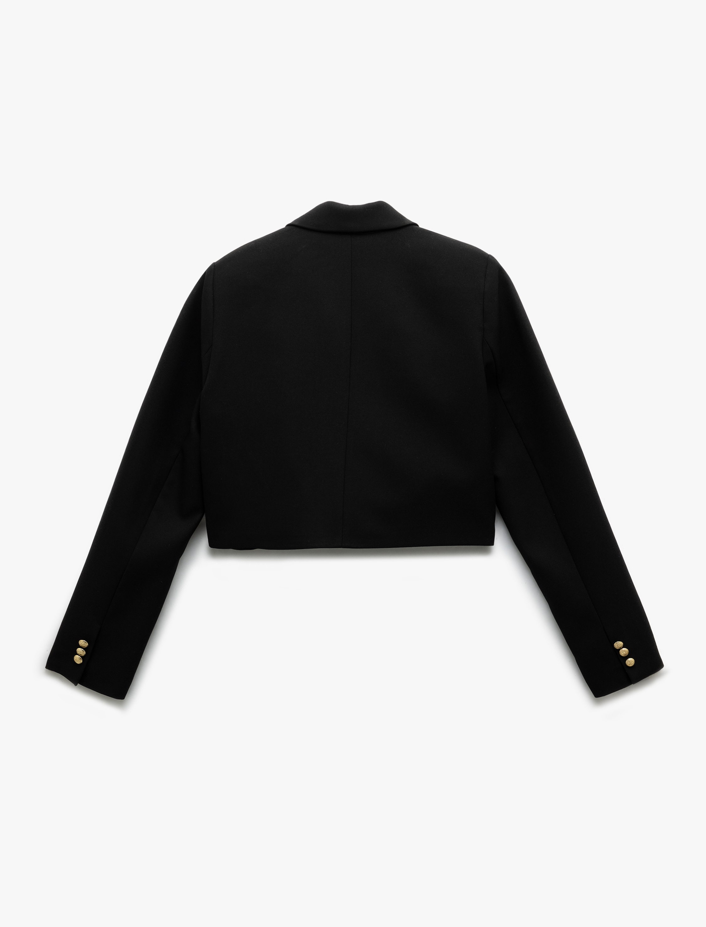   Kruvaze Uzun Kollu Crop Blazer Ceket