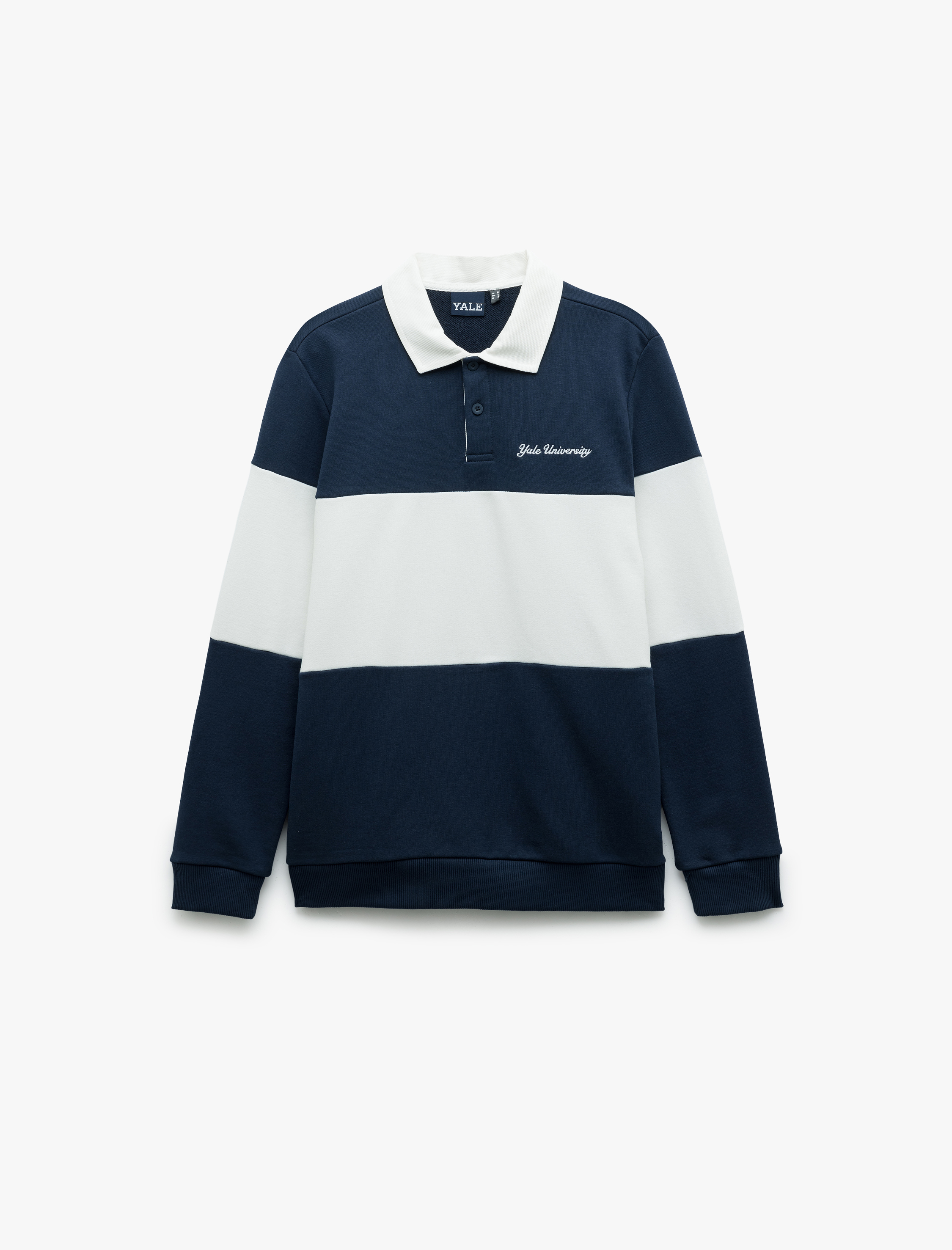   Uzun Kollu Şardonlu Renk Bloklu Polo Yaka Lisanslı Yale Sweatshirt