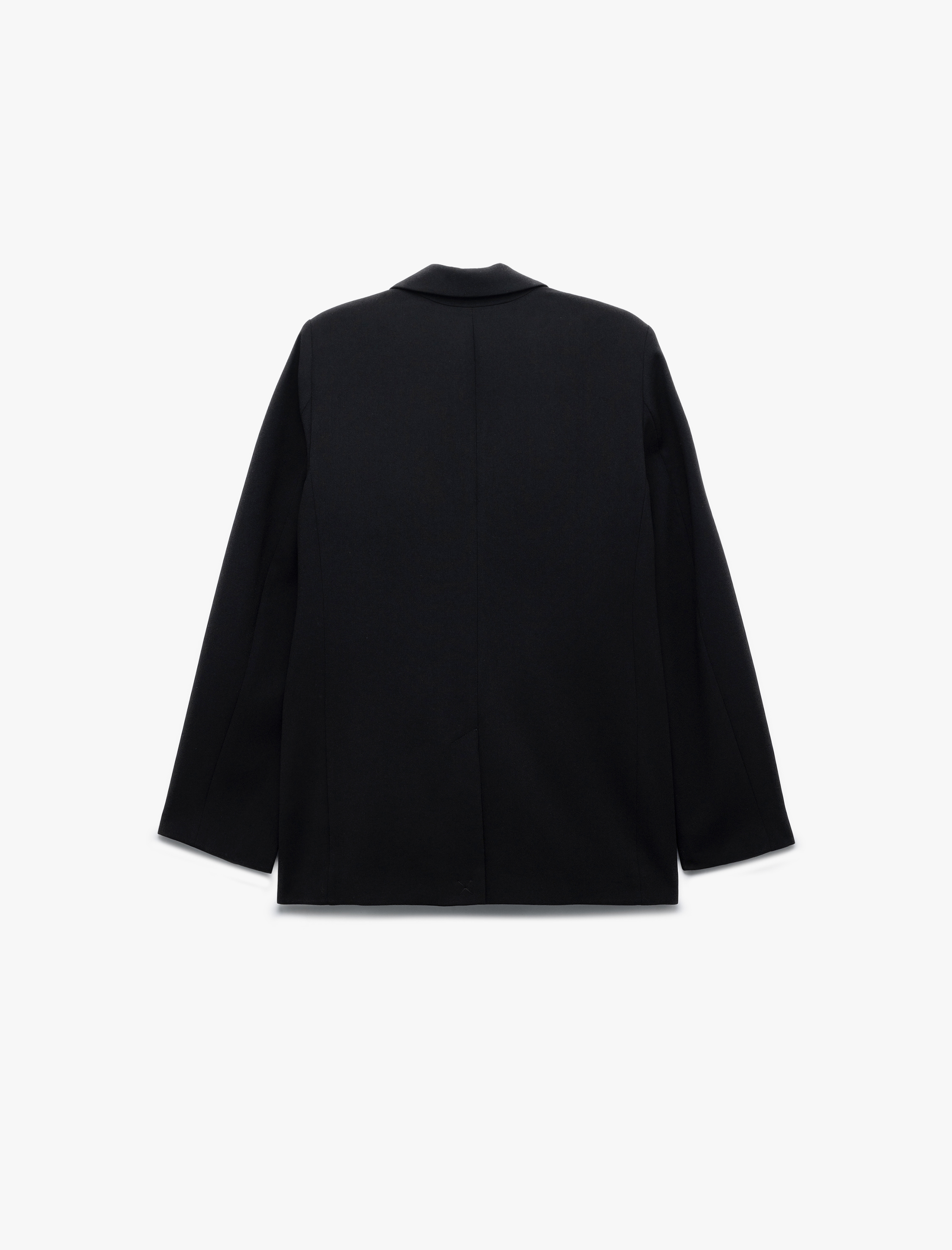   Krep Kumaş Cepli Düğmeli Uzun Kollu Kruvaze Oversize Blazer Ceket