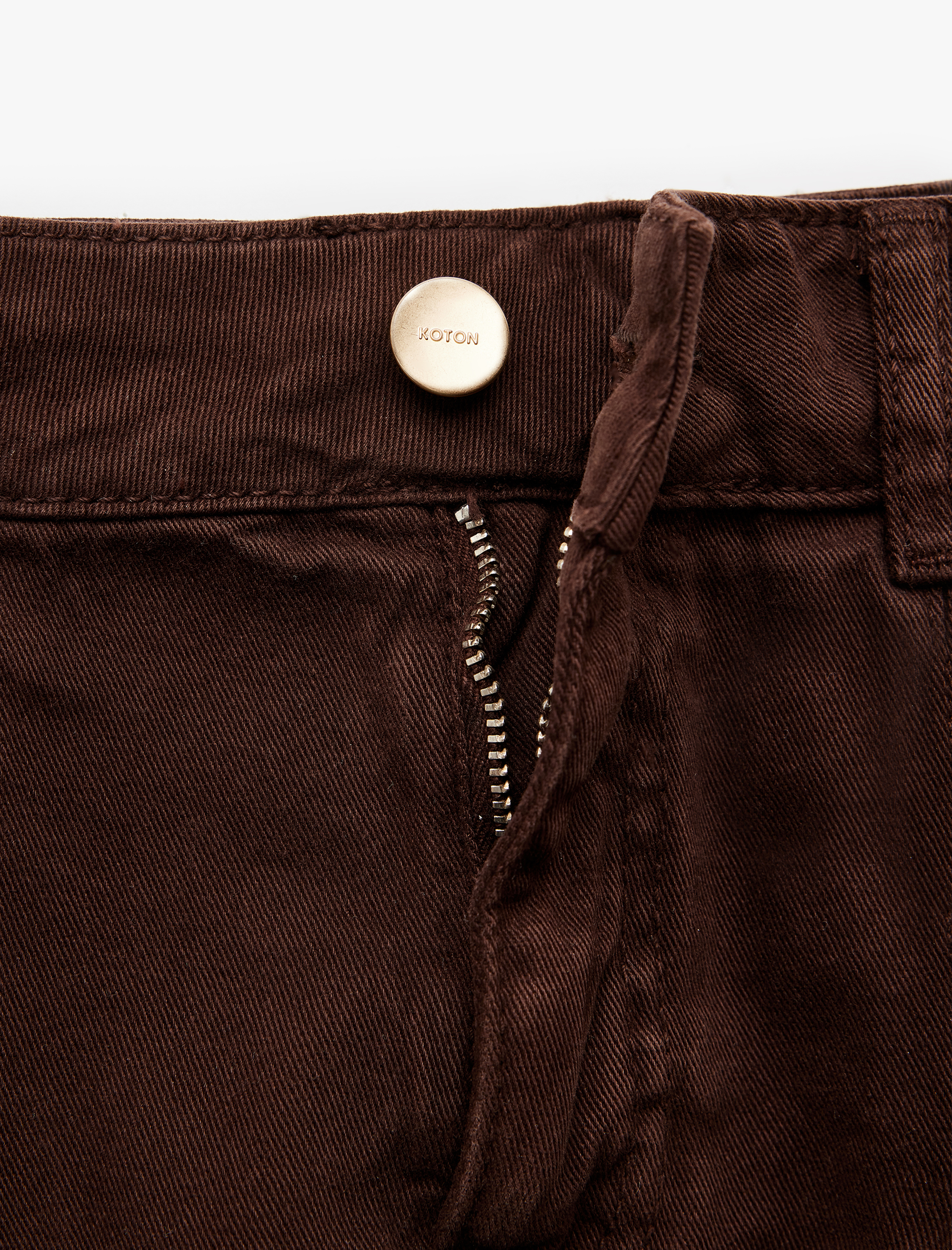   Pamuklu Kalın Pileli Düğmeli Mini Denim Etek