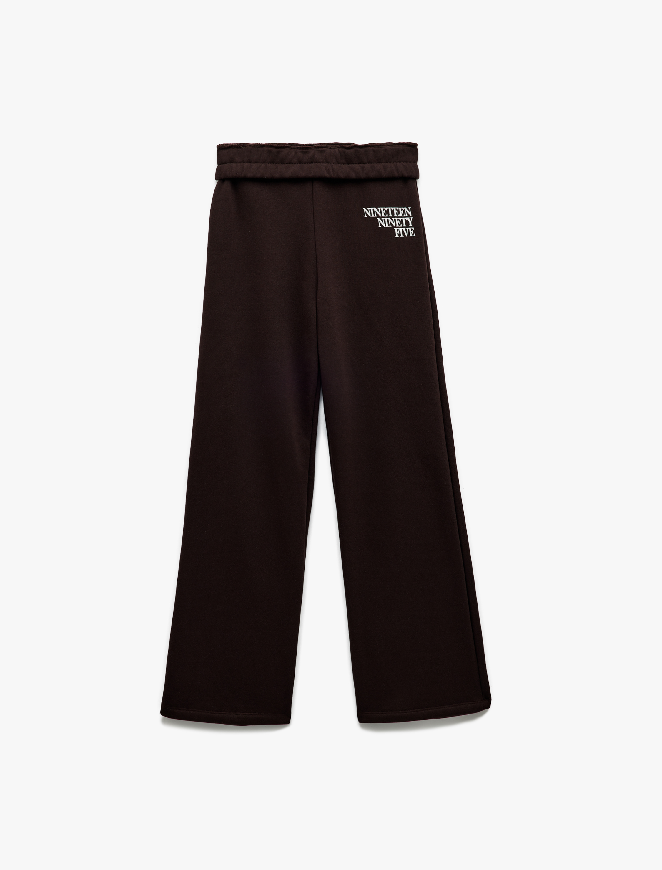   Beli Lastikli Şardonlu Baskılı Geniş Paça Eşofman Altı