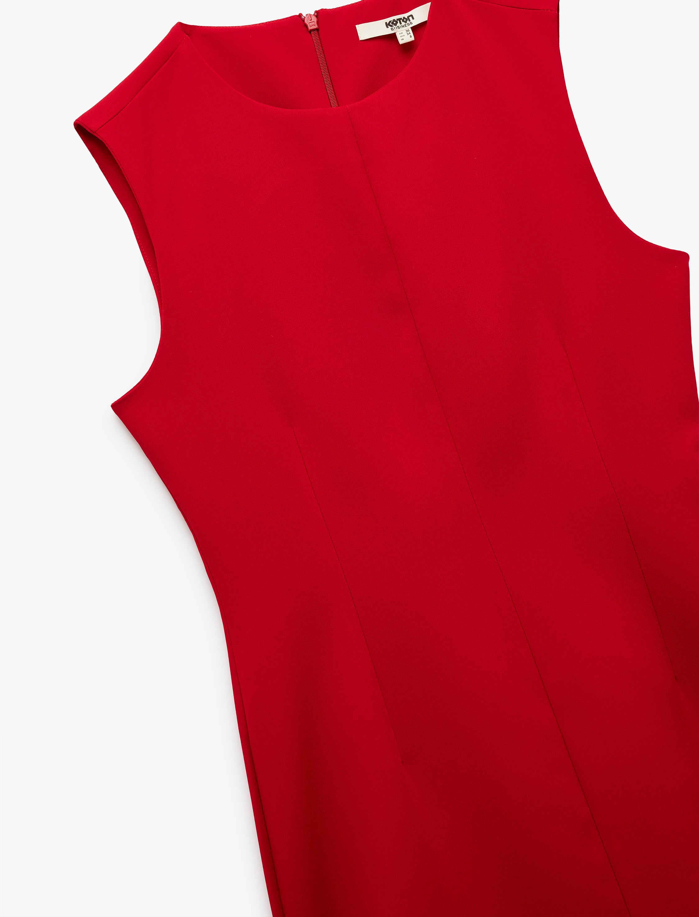   Yuvarlak Yaka A Kesim Kolsuz Mini Elbise