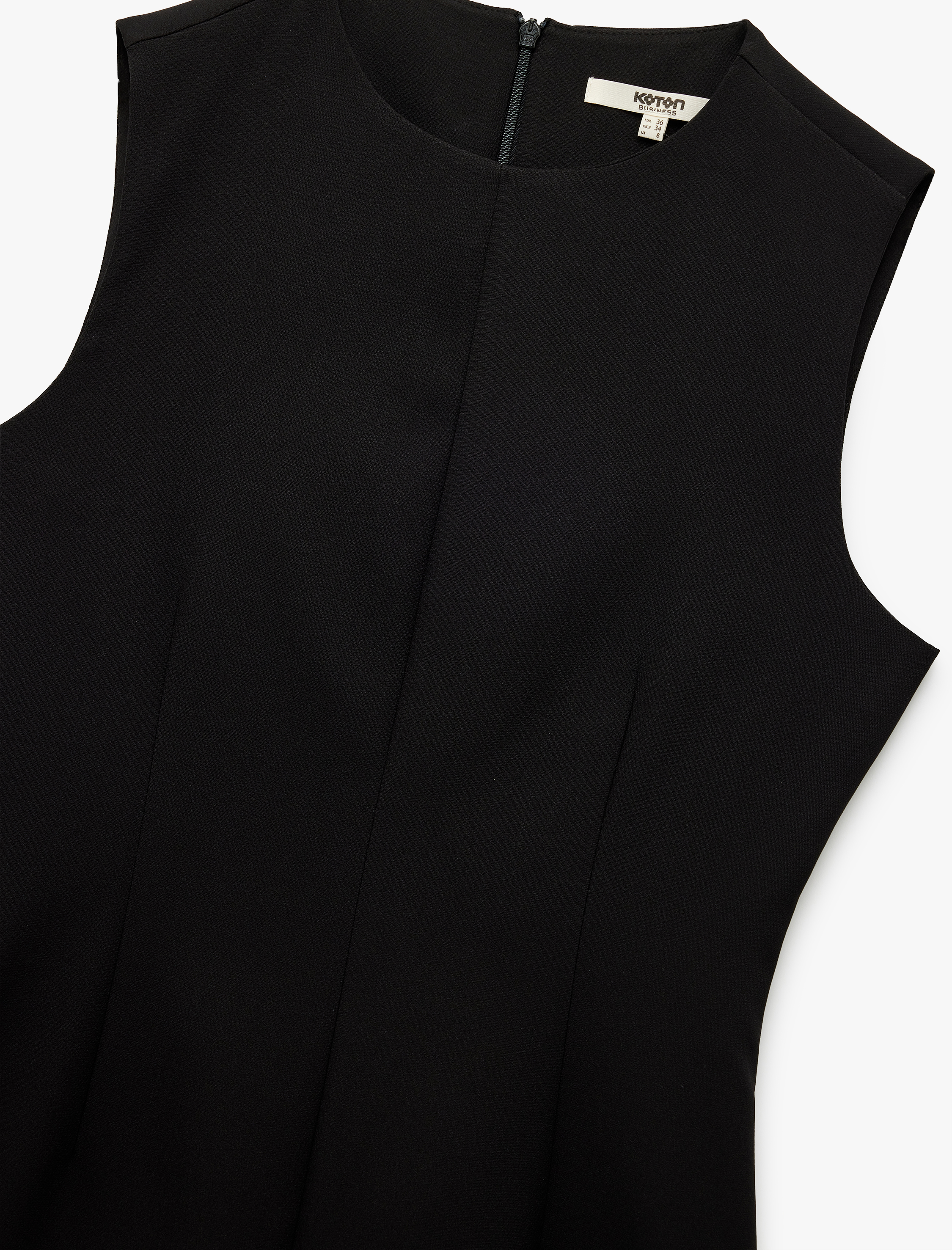   Yuvarlak Yaka A Kesim Kolsuz Mini Elbise