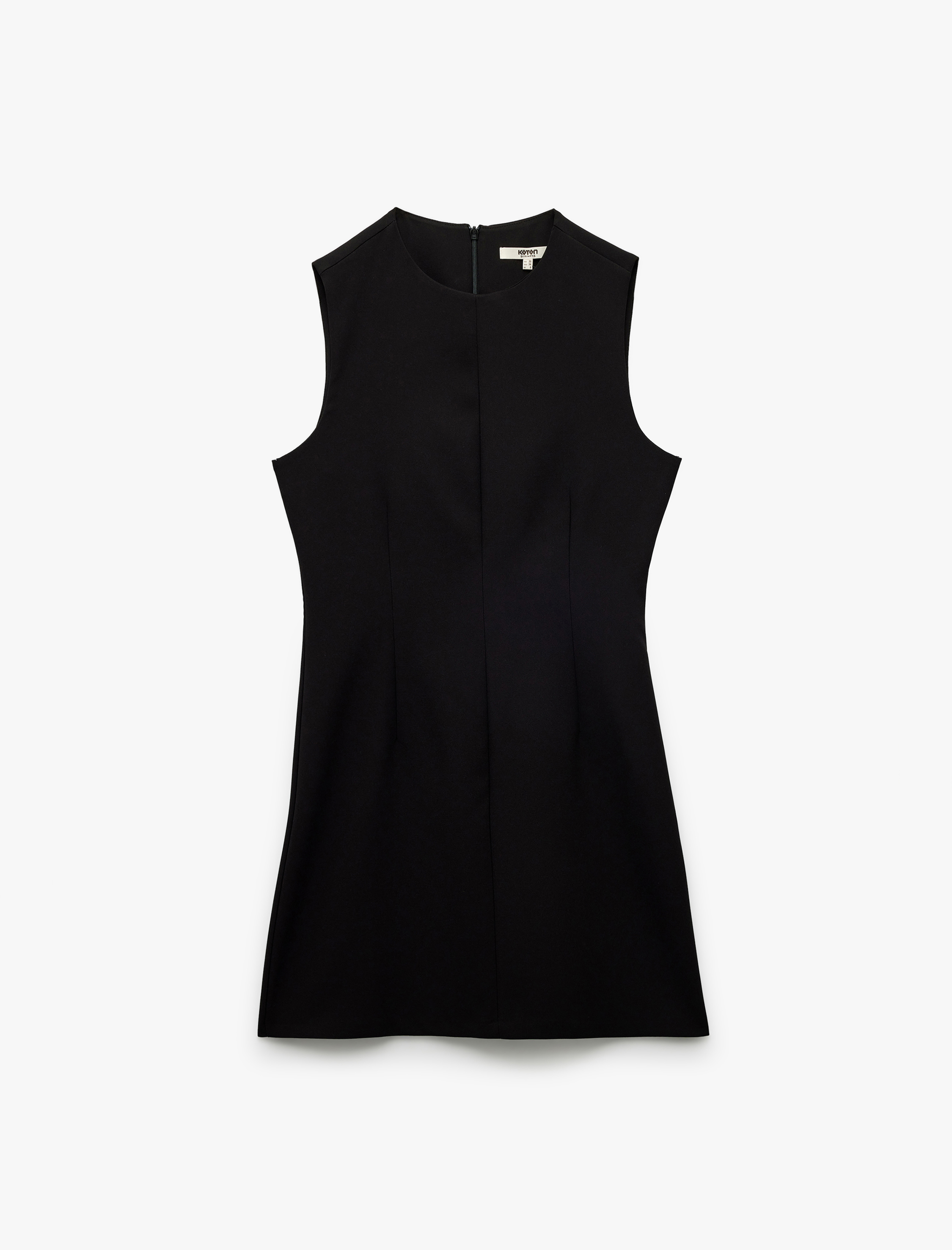   Yuvarlak Yaka A Kesim Kolsuz Mini Elbise