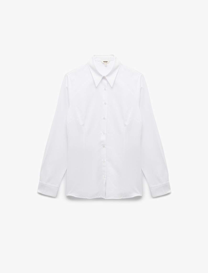   Regular Fit Klasik Yaka Uzun Kollu Poplin Gömlek