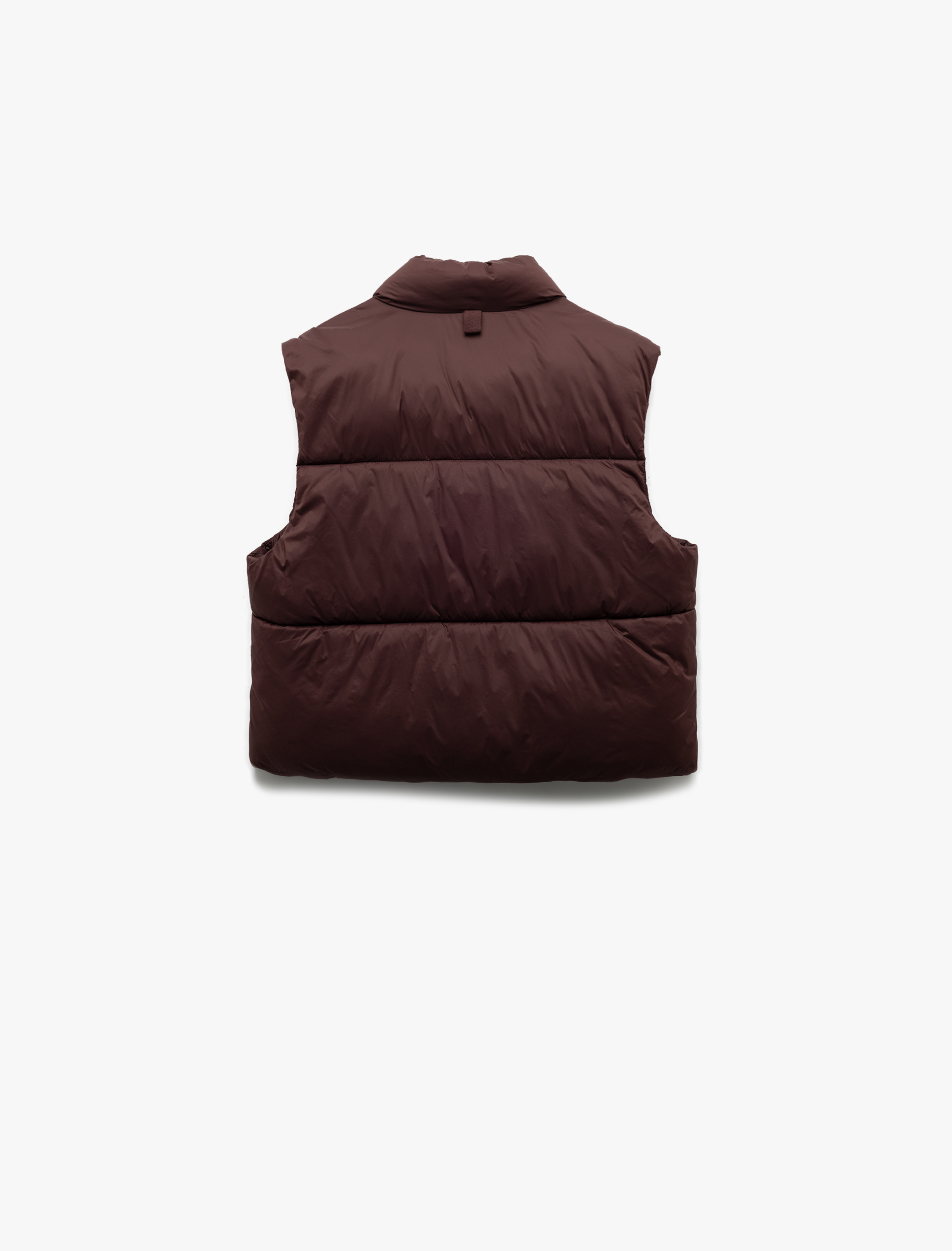   Dik Yaka Kolsuz Fermuarlı Su İtici Crop Şişme Yelek