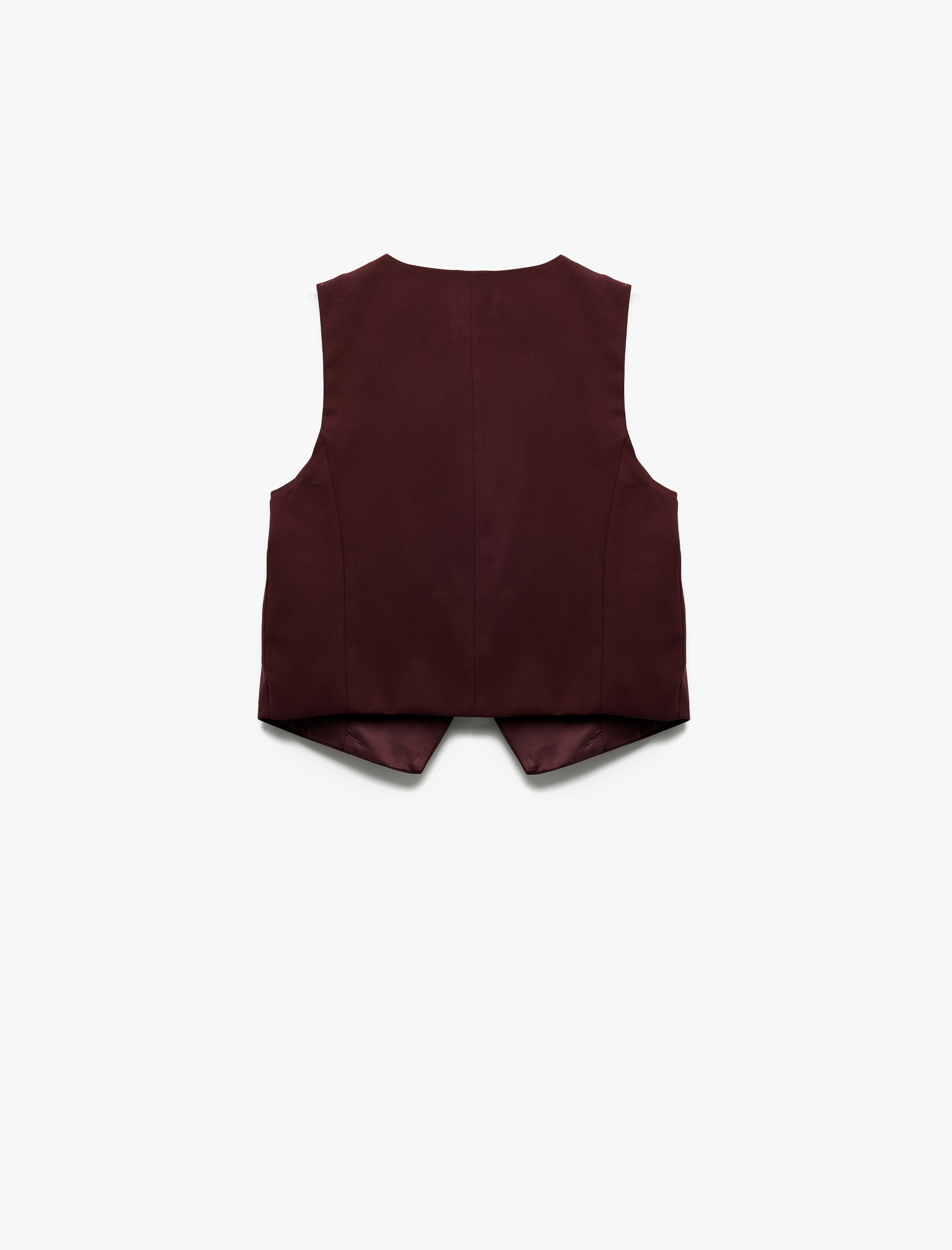   Astarlı Kolsuz Düğmeli V Yaka Blazer Yelek