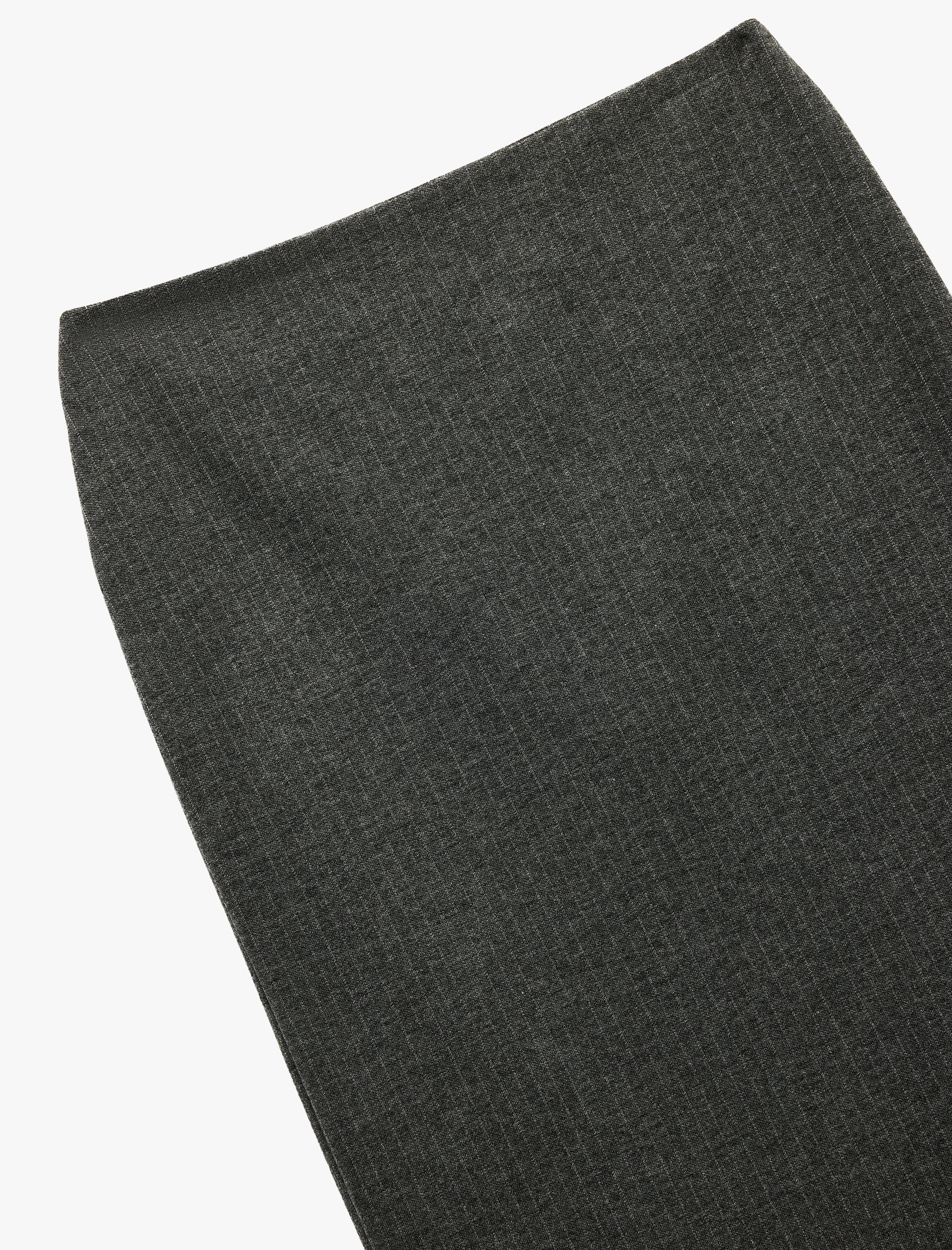   Parıltılı Metalik İplik Detaylı Slim Fit Yırtmaç Detaylı Midi Boy Kalem Etek