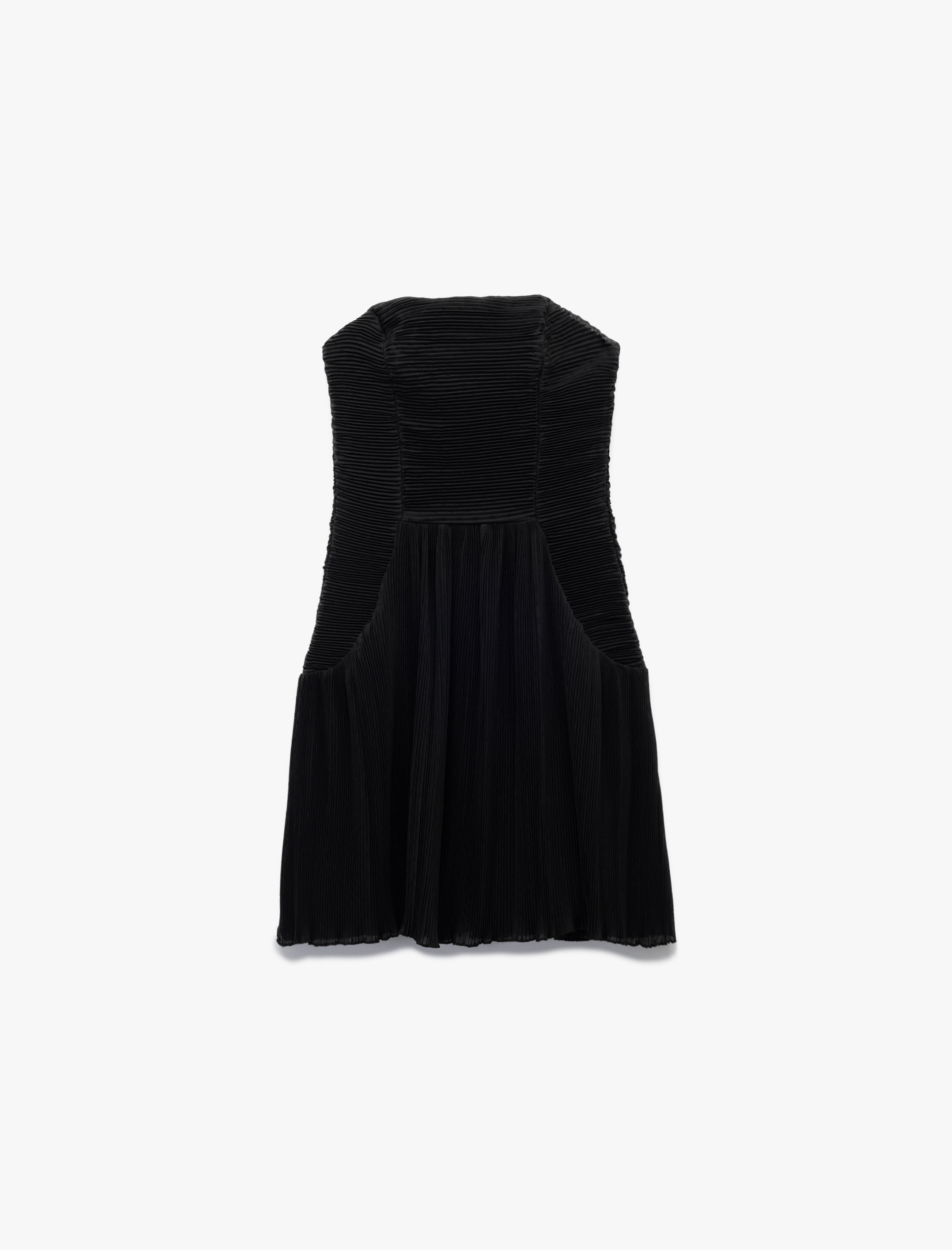   Straplez Yaka Kolsuz Slim Fit Şifon Mini Abiye Elbise