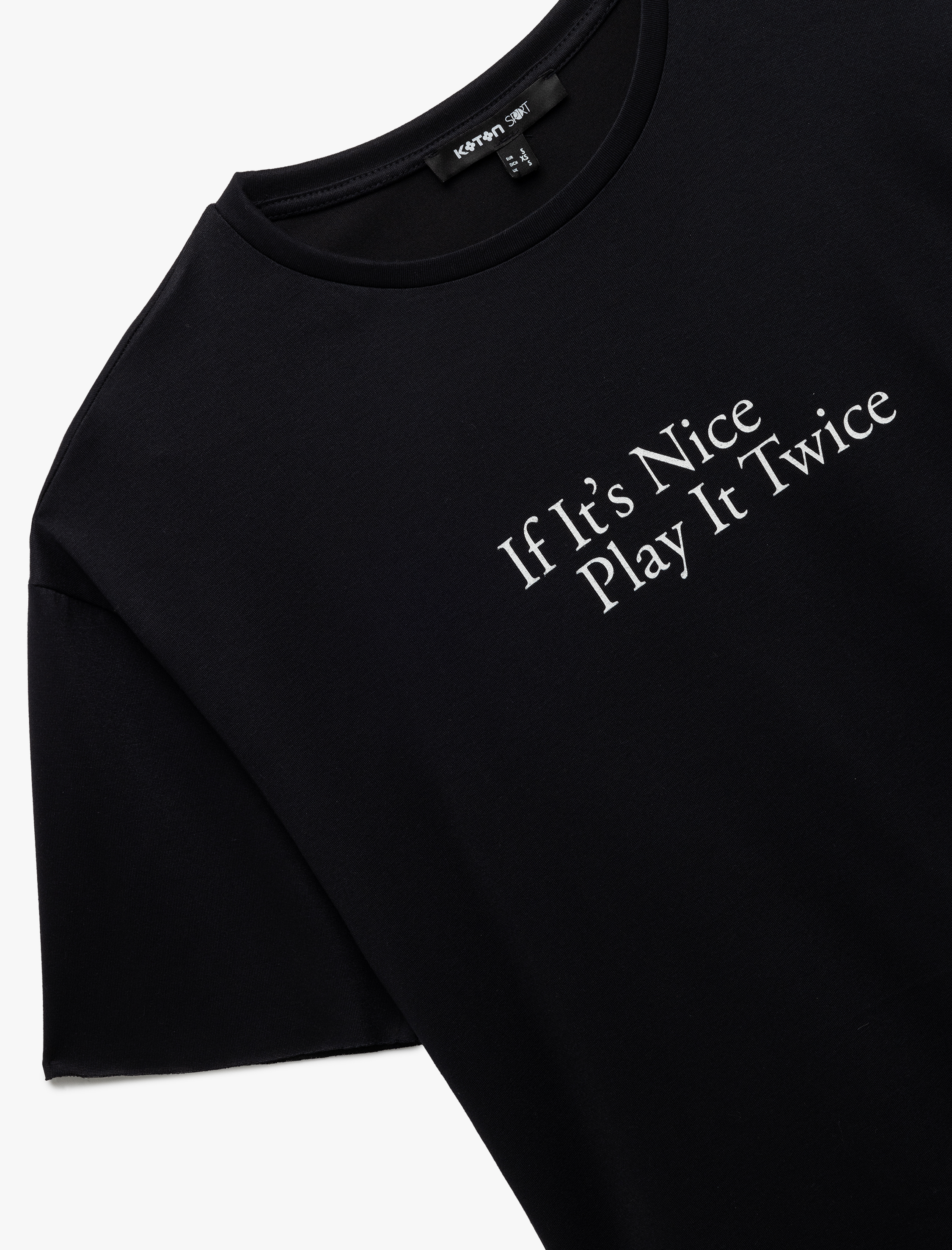 Kısa Kollu Bisiklet Yaka Modal Kumaş Baskılı Oversize Spor Tişört