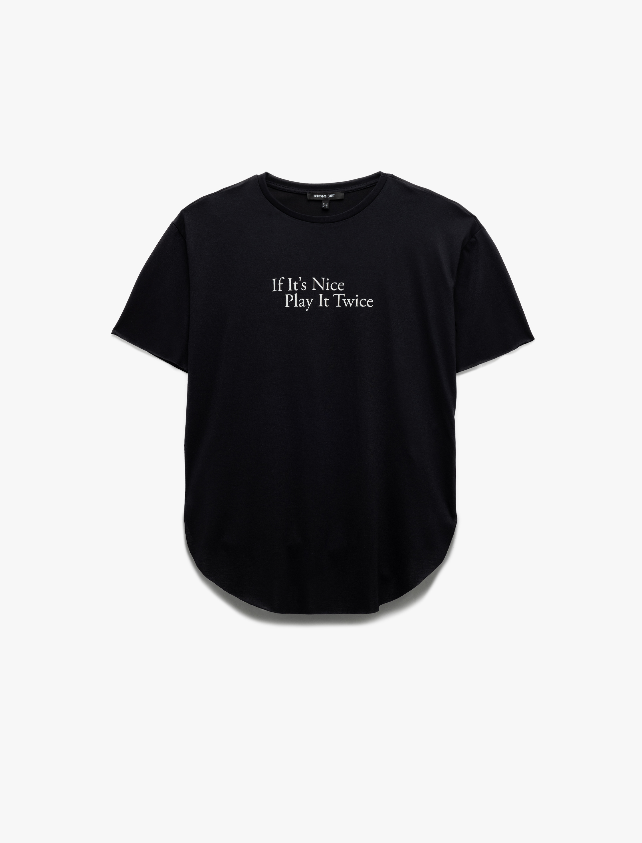 Kısa Kollu Bisiklet Yaka Modal Kumaş Baskılı Oversize Spor Tişört