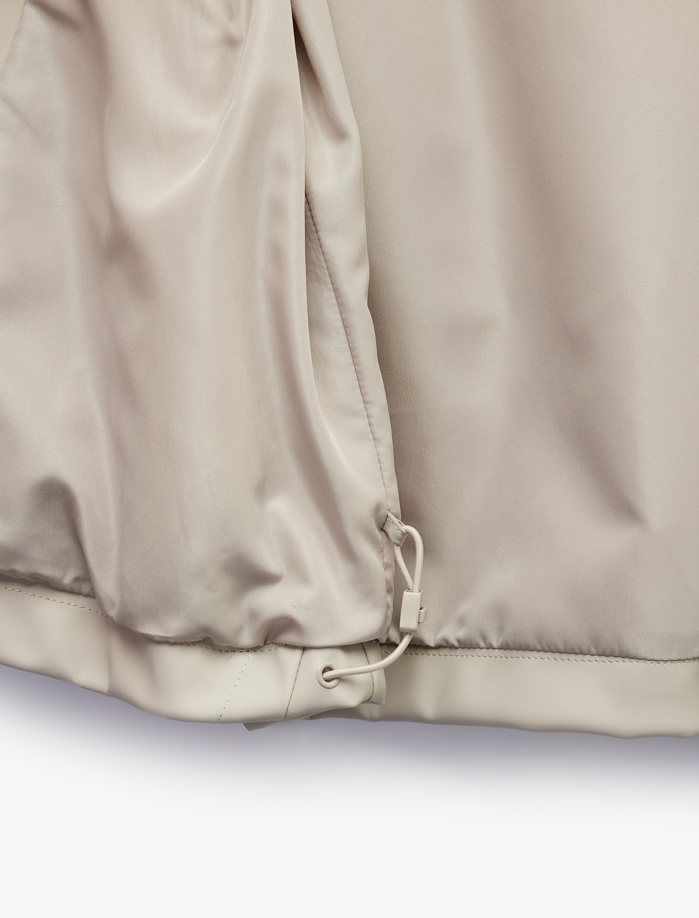   Fermuarlı Kapüşonlu Uzun Kollu Suni Deri Yağmurluk