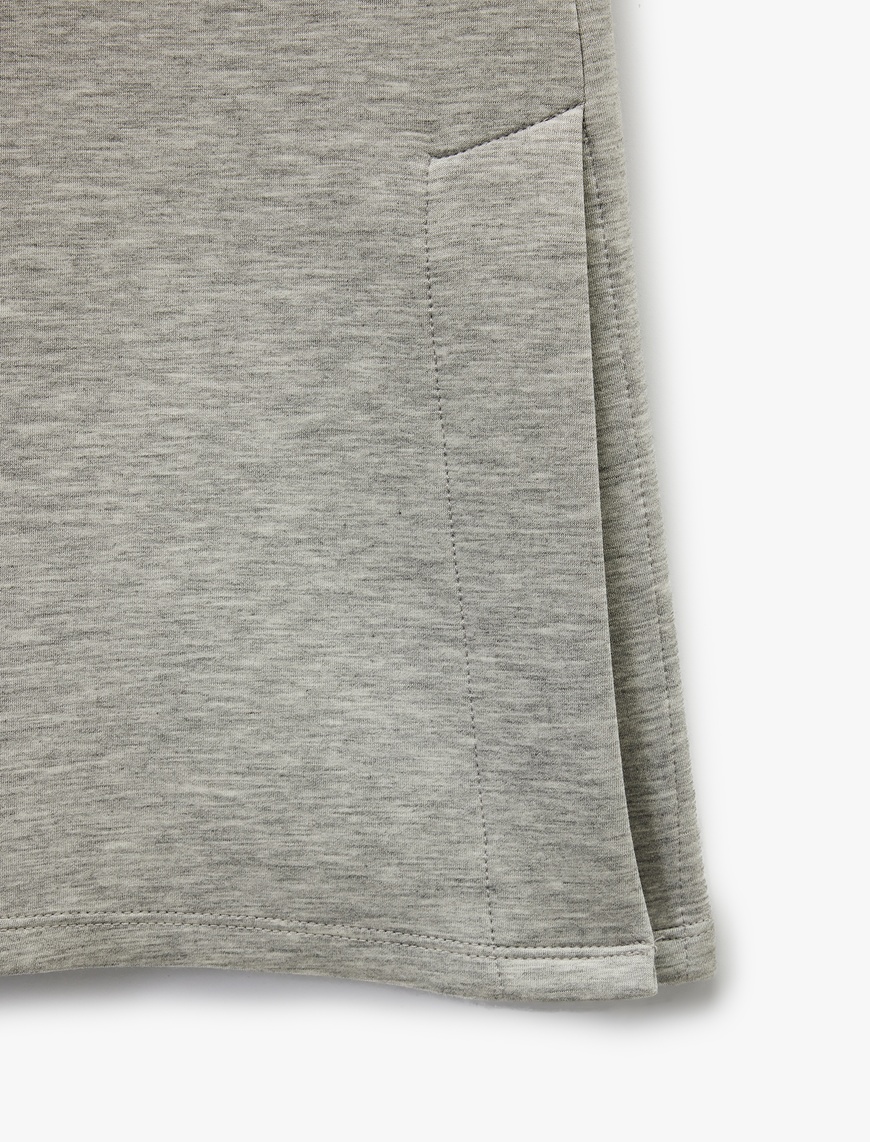   Slim Fit Paçaları Yandan Yırtmaç Detaylı İspanyol Paça Tayt